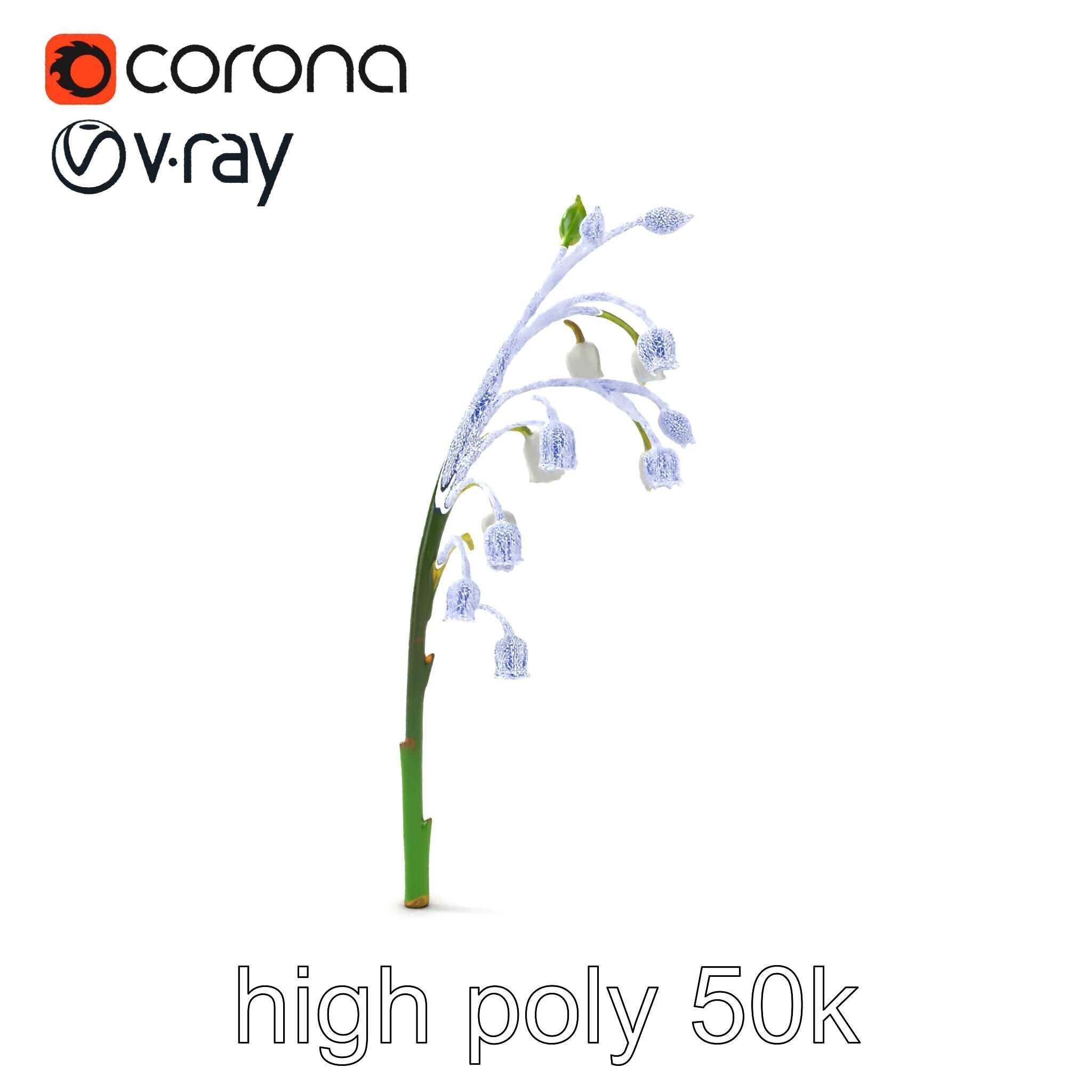 Lily of the Valley Floral Scene model pack Low-poly 3D model_24