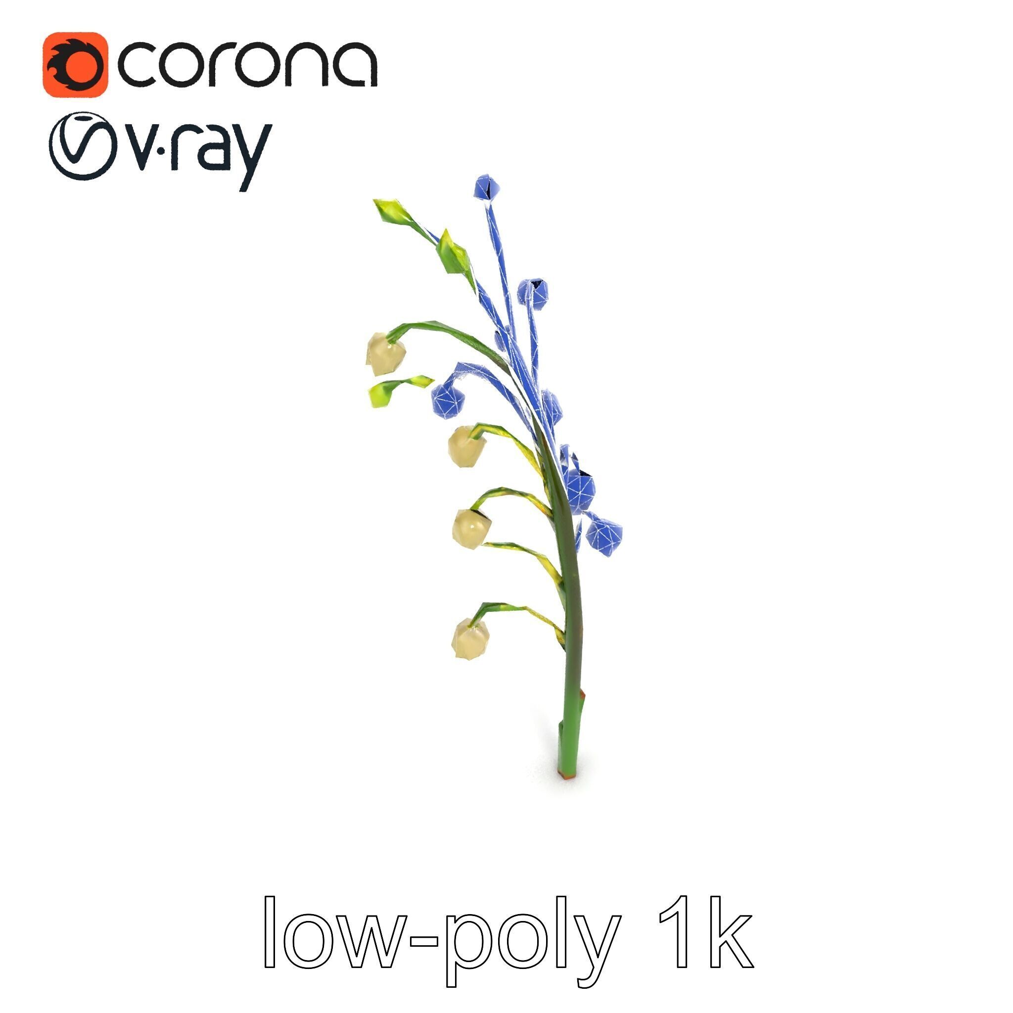 Lily of the Valley Floral Scene model pack Low-poly 3D model_21