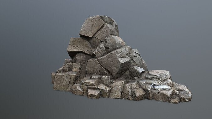 cliff rocks Low-poly 3D model