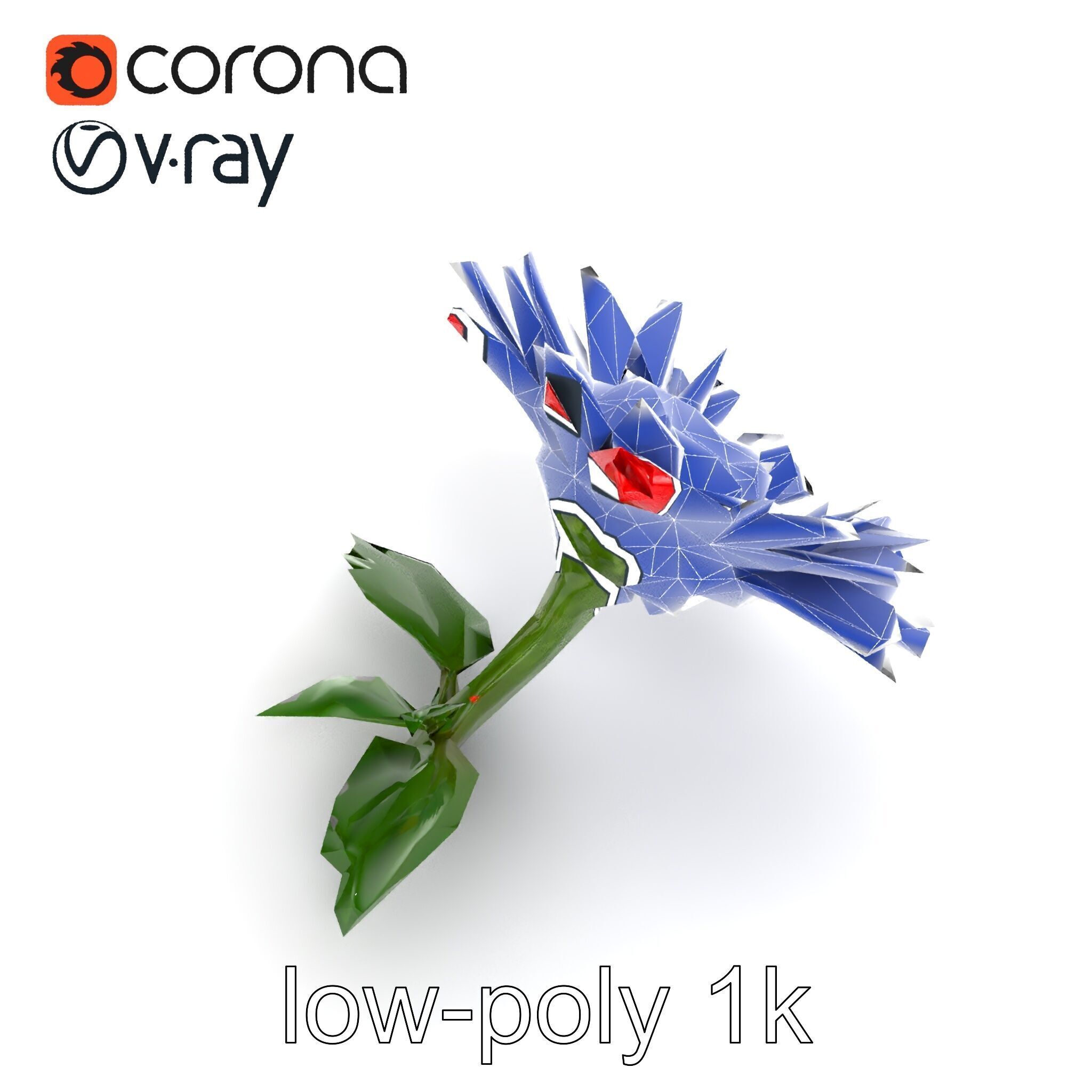 Leucanthemum Red Bloom Realistic Flower model pack Low-poly 3D model_26