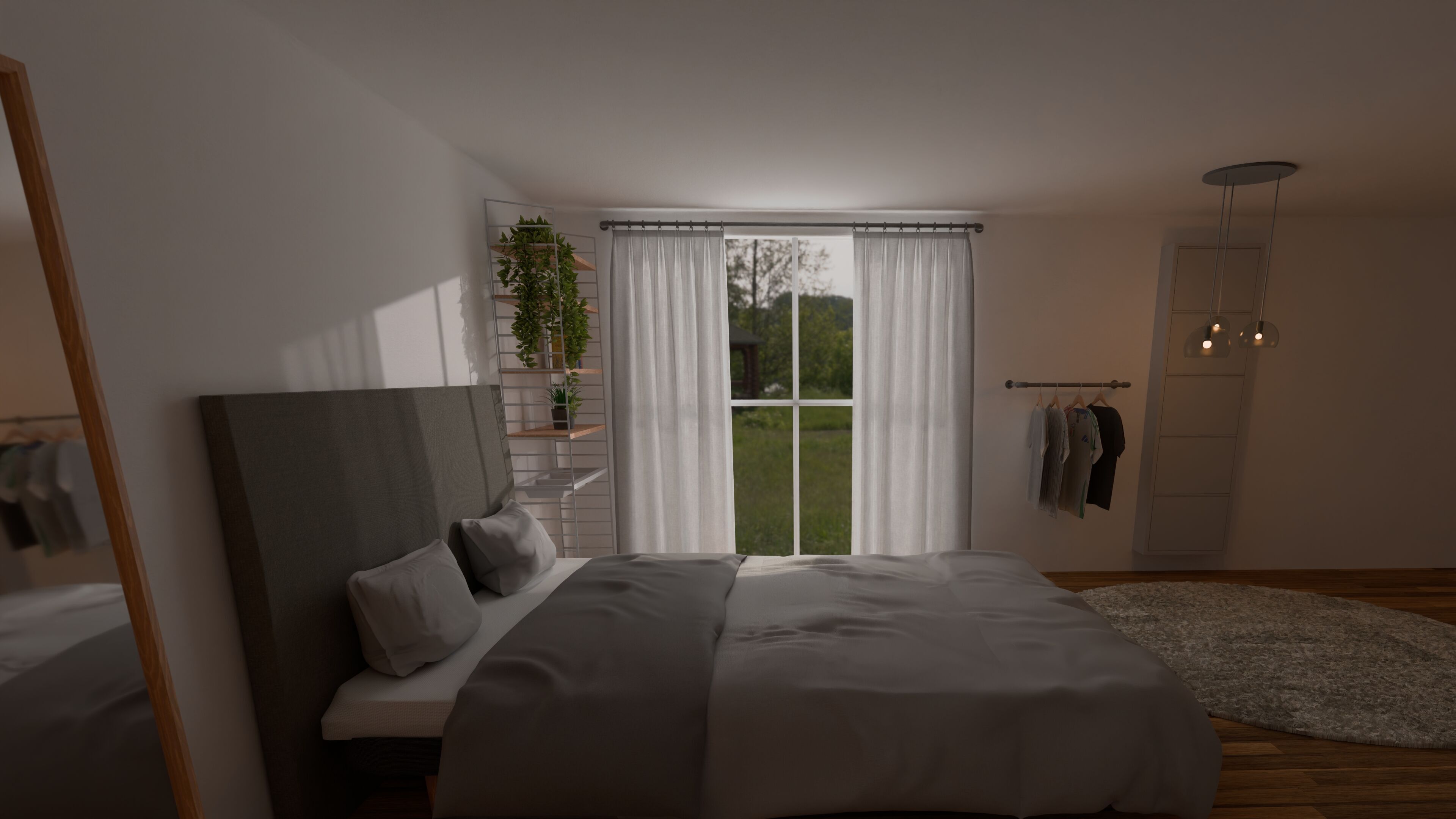 Cozy bedroom scene 3D model_4