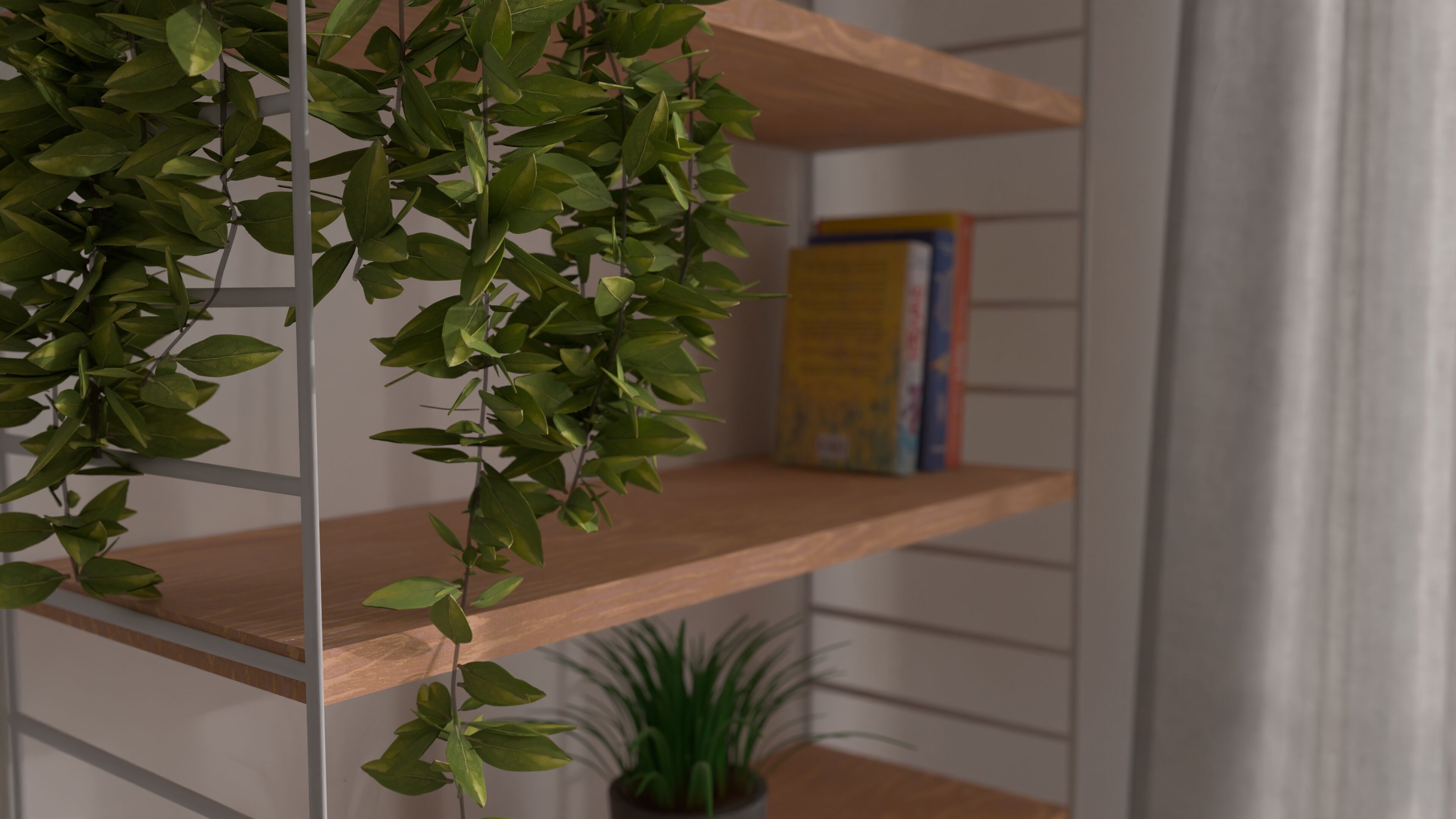 Cozy bedroom scene 3D model_3