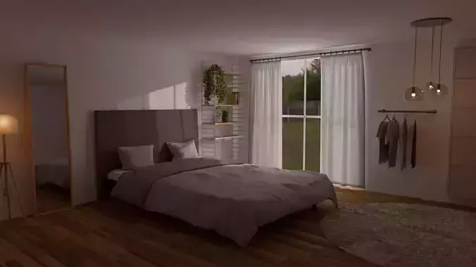 Cozy bedroom scene