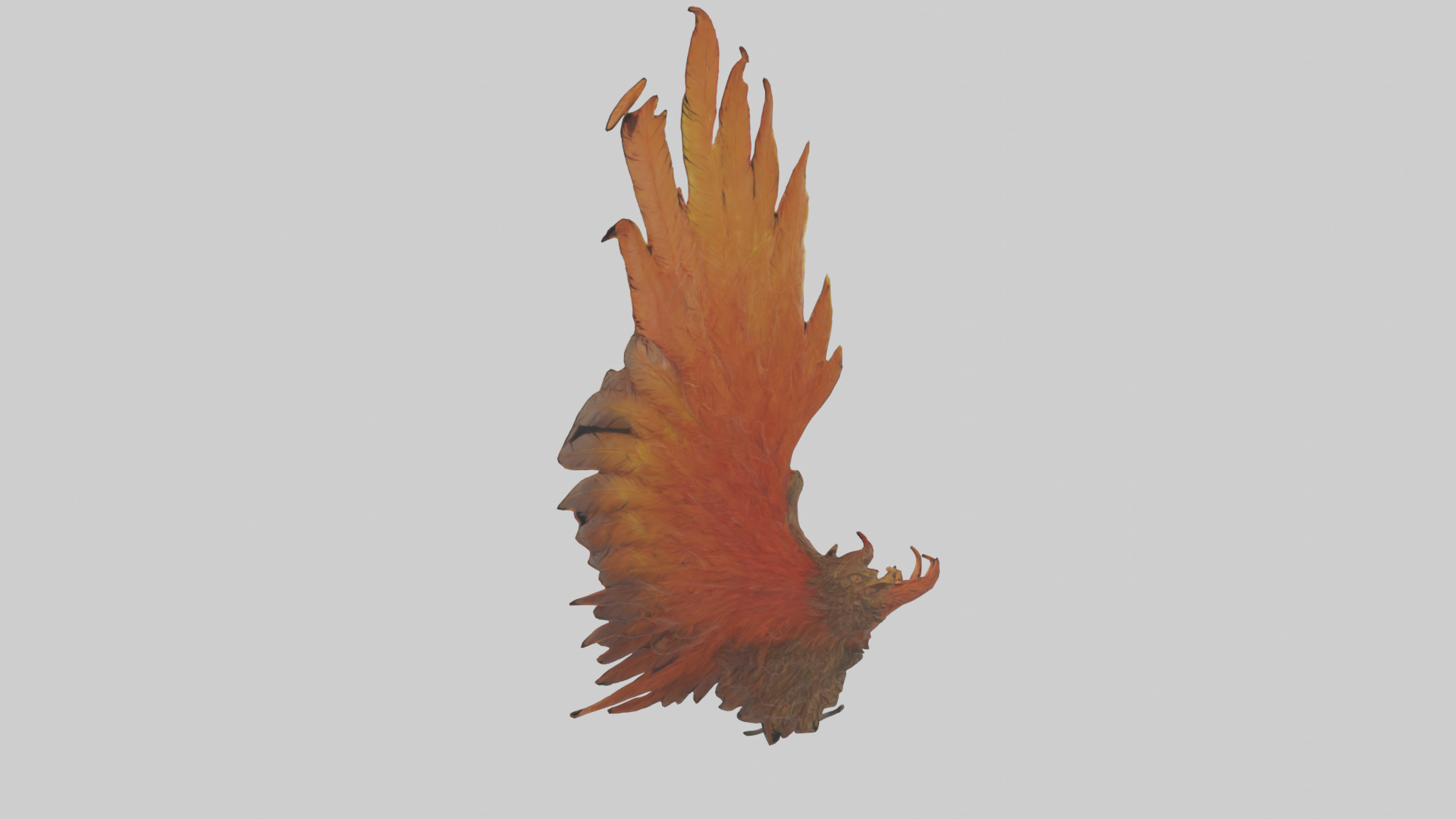 Phoenix Feather model Low-poly 3D model_1