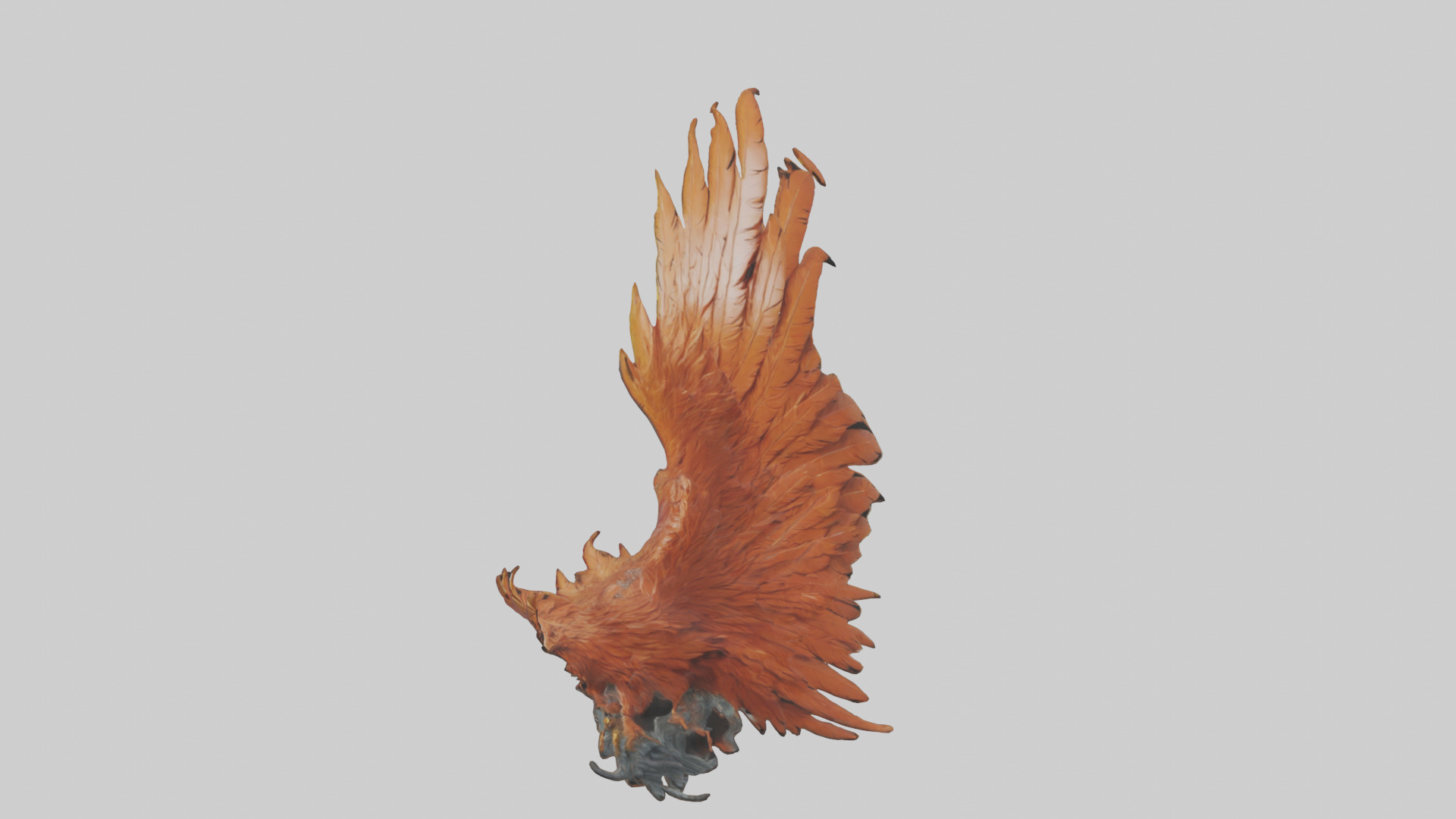 Phoenix Feather model Low-poly 3D model_7