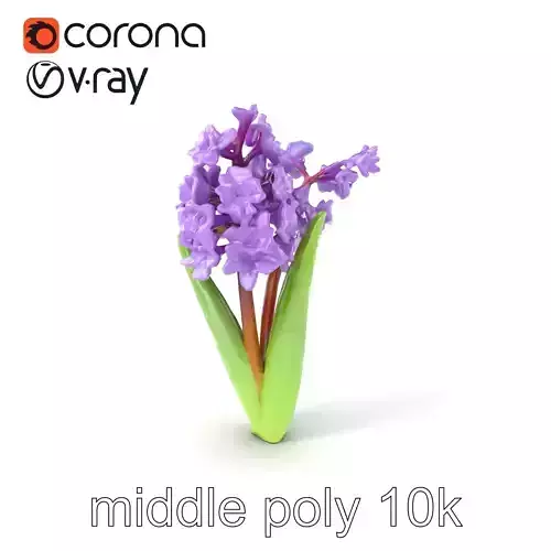 Purple Hyacinth Realistic Flower model pack Low-poly 3D model