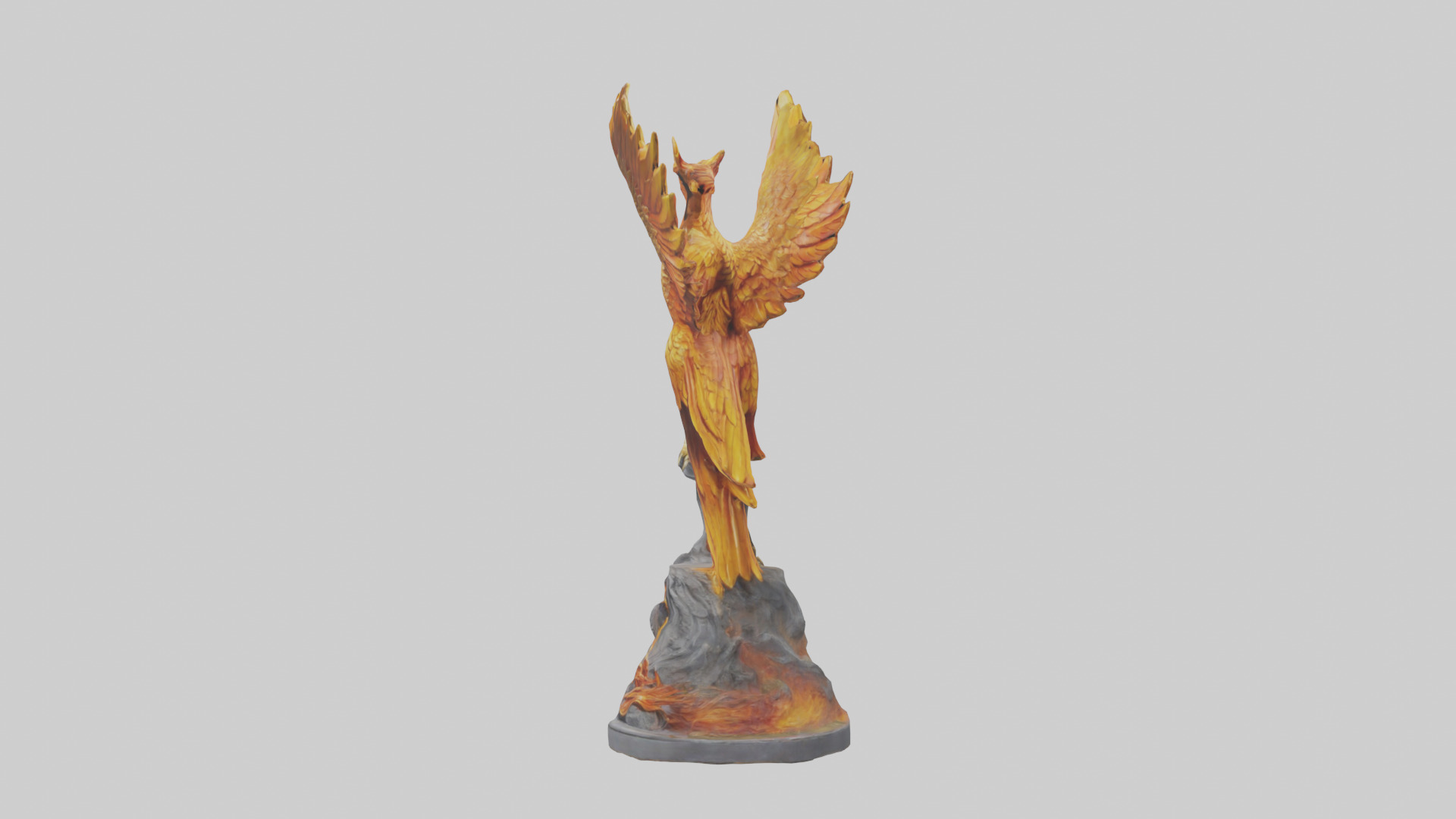 Phoenix Guardian statue model Low-poly 3D model_12
