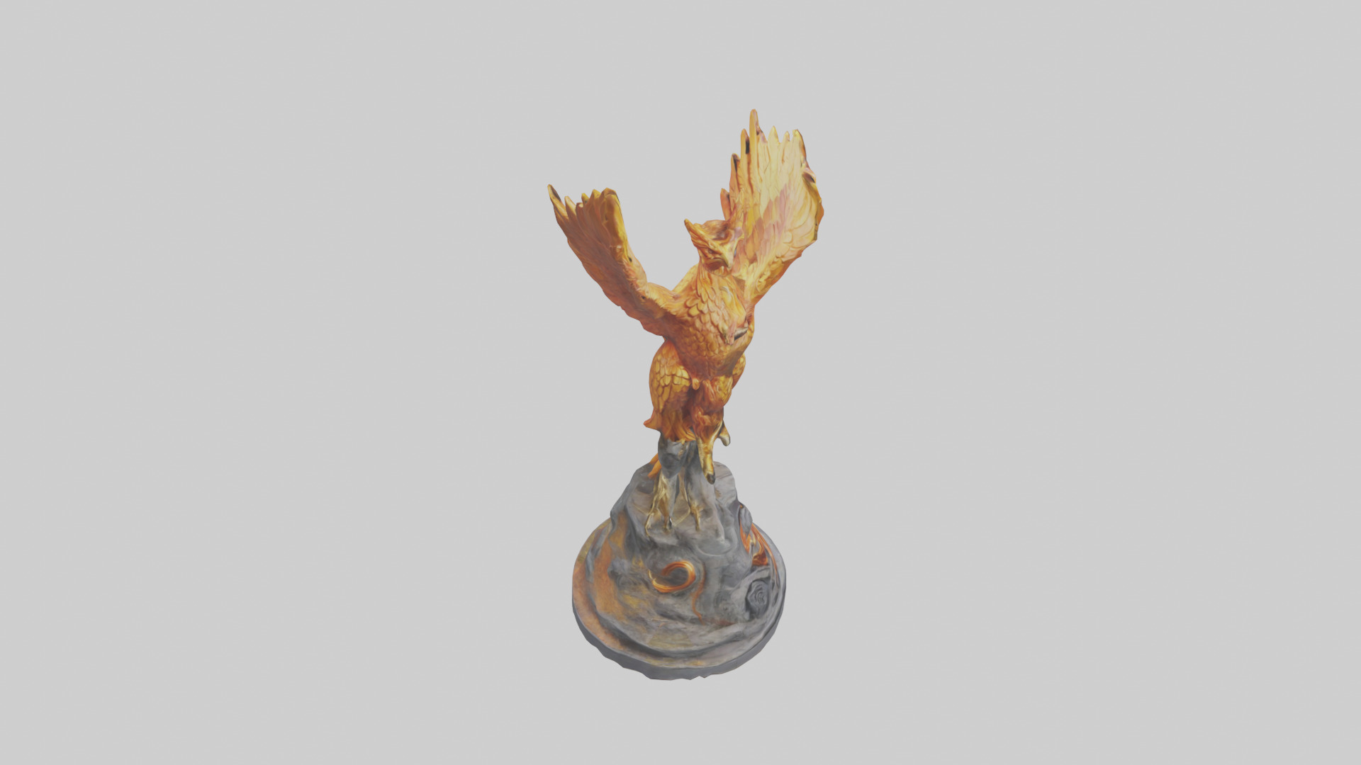 Phoenix Guardian statue model Low-poly 3D model_18