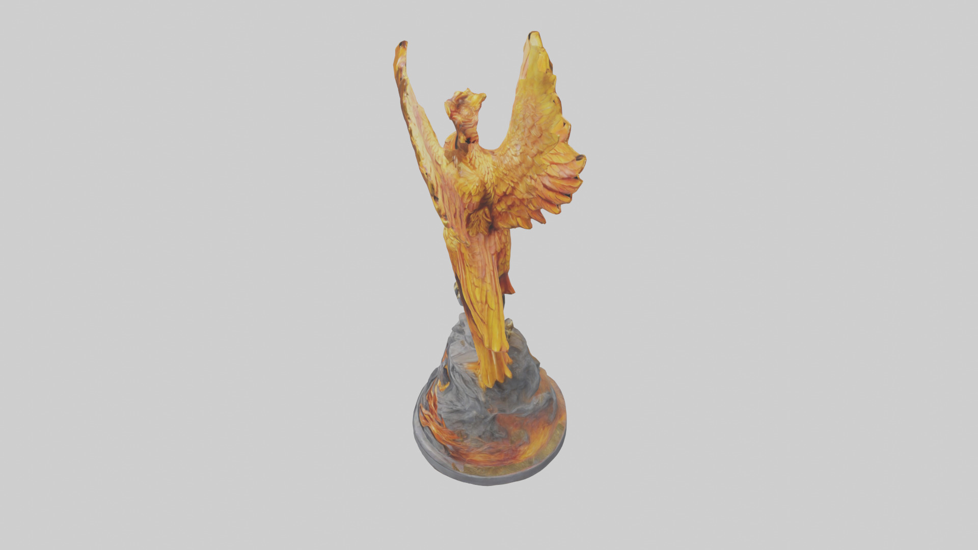 Phoenix Guardian statue model Low-poly 3D model_17