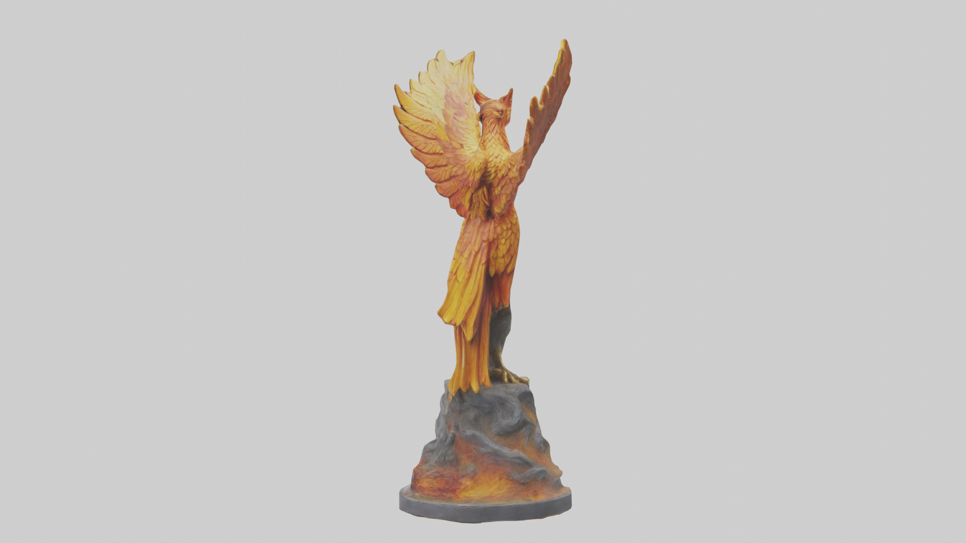 Phoenix Guardian statue model Low-poly 3D model_1