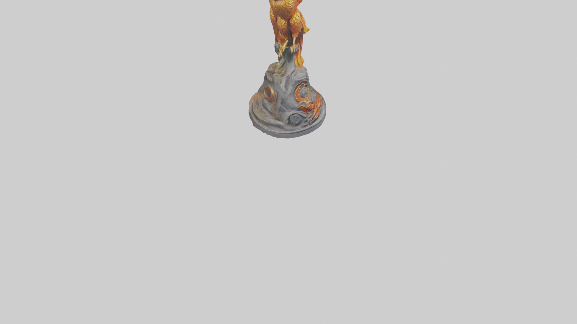 Phoenix Guardian statue model Low-poly 3D model_6