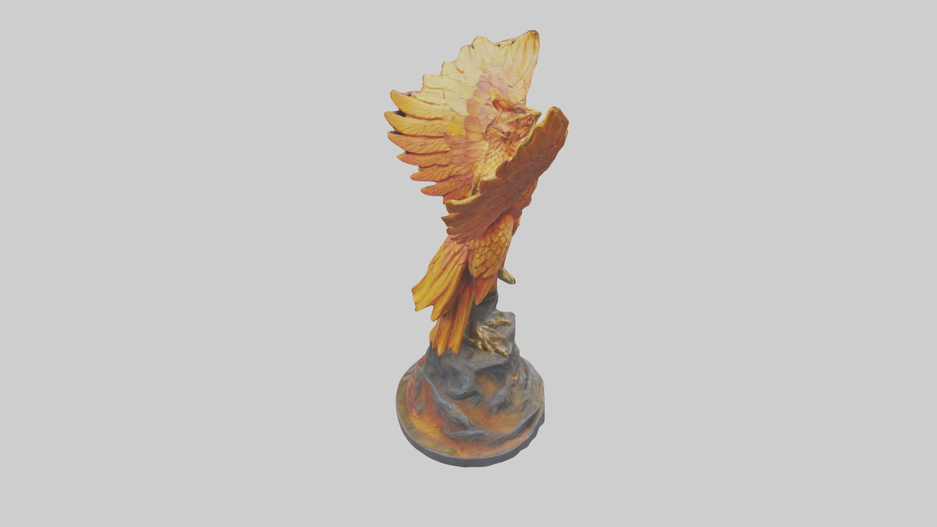 Phoenix Guardian statue model Low-poly 3D model_15
