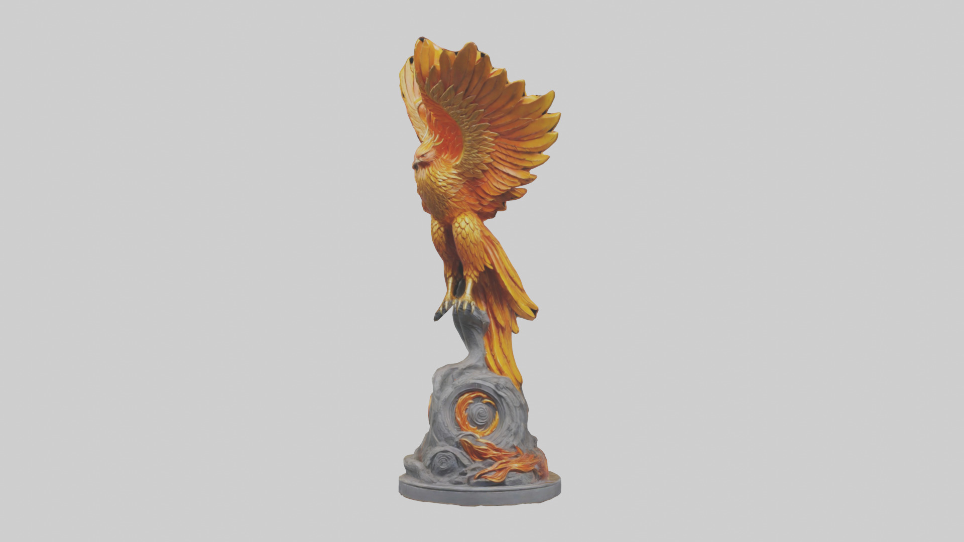 Phoenix Guardian statue model Low-poly 3D model_9