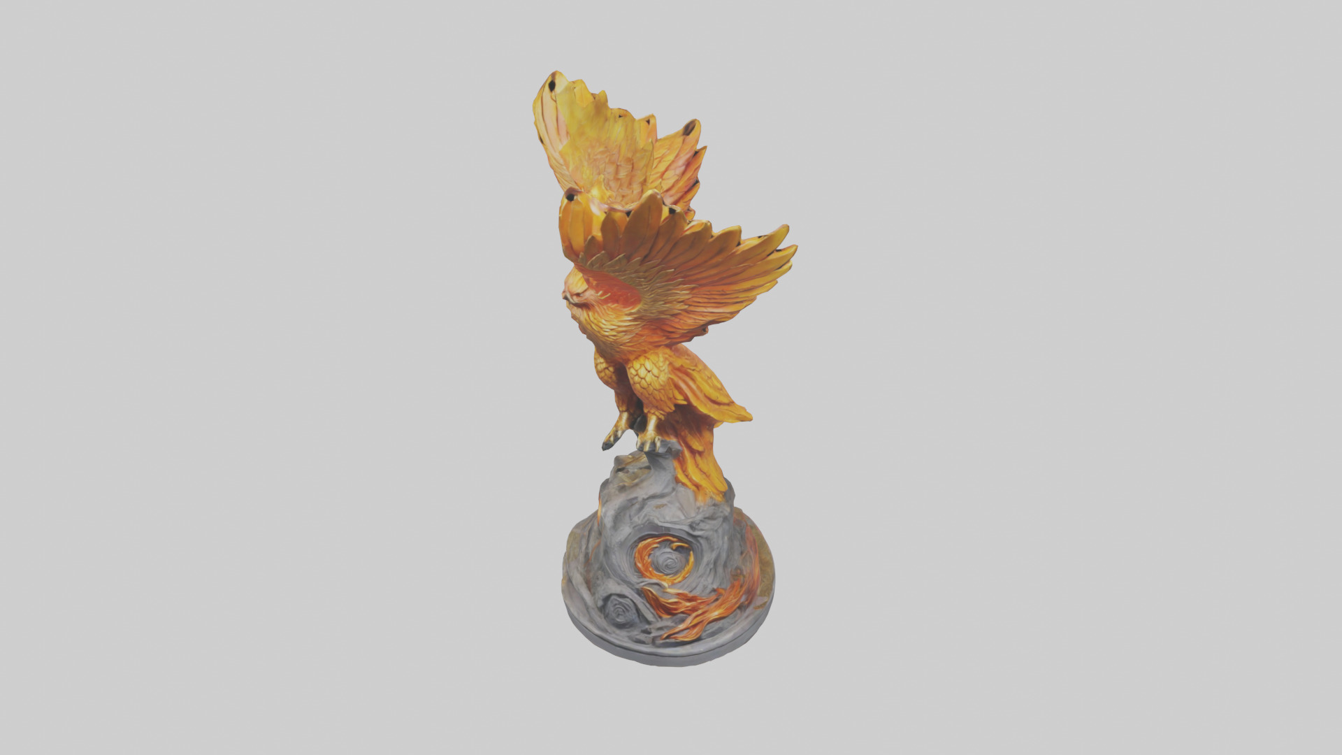 Phoenix Guardian statue model Low-poly 3D model_16