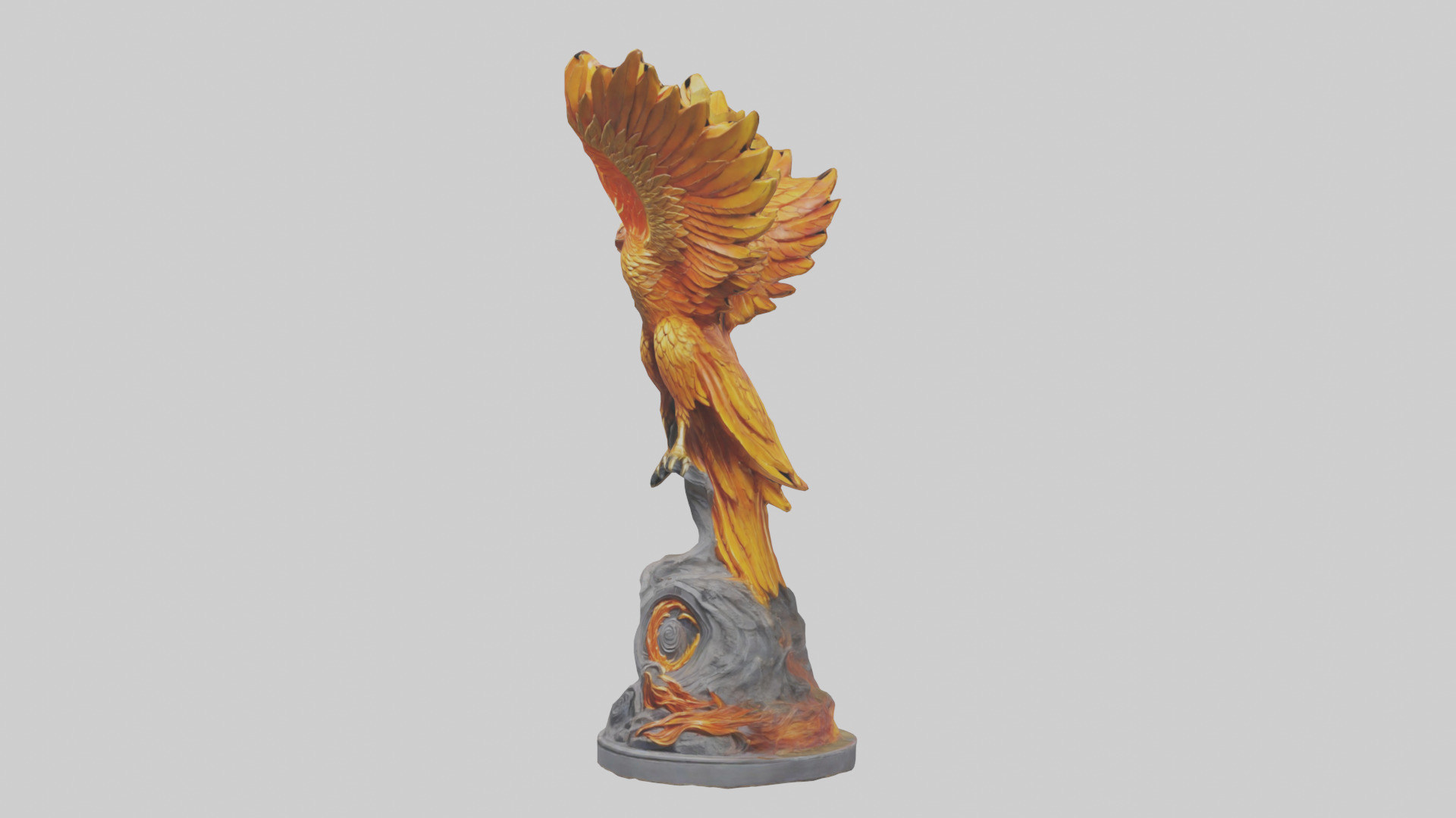 Phoenix Guardian statue model Low-poly 3D model_8