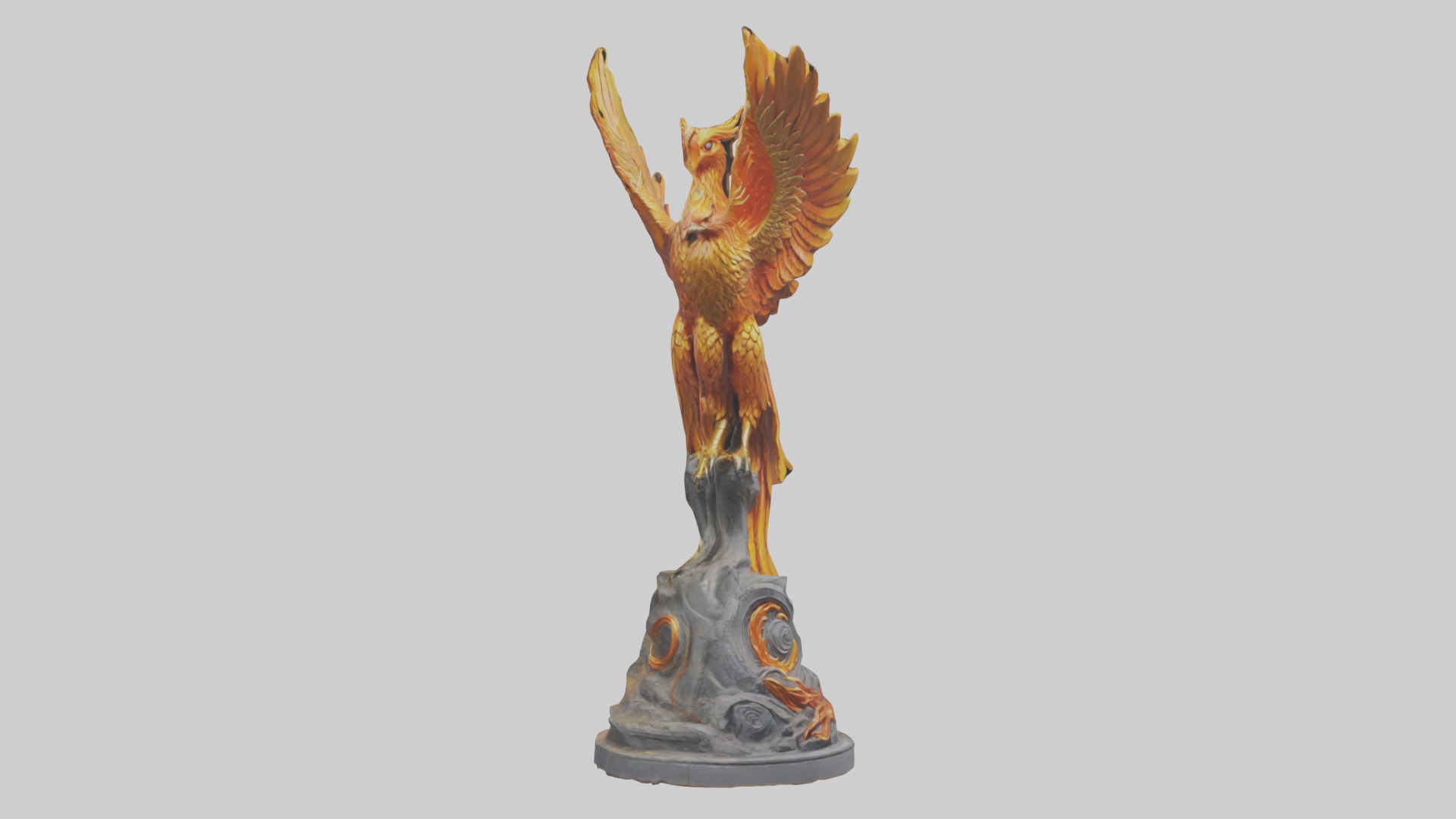 Phoenix Guardian statue model Low-poly 3D model_11