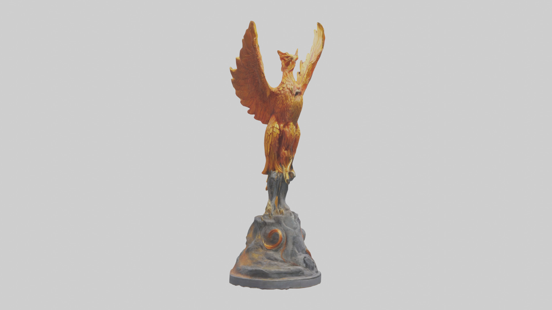 Phoenix Guardian statue model Low-poly 3D model_13