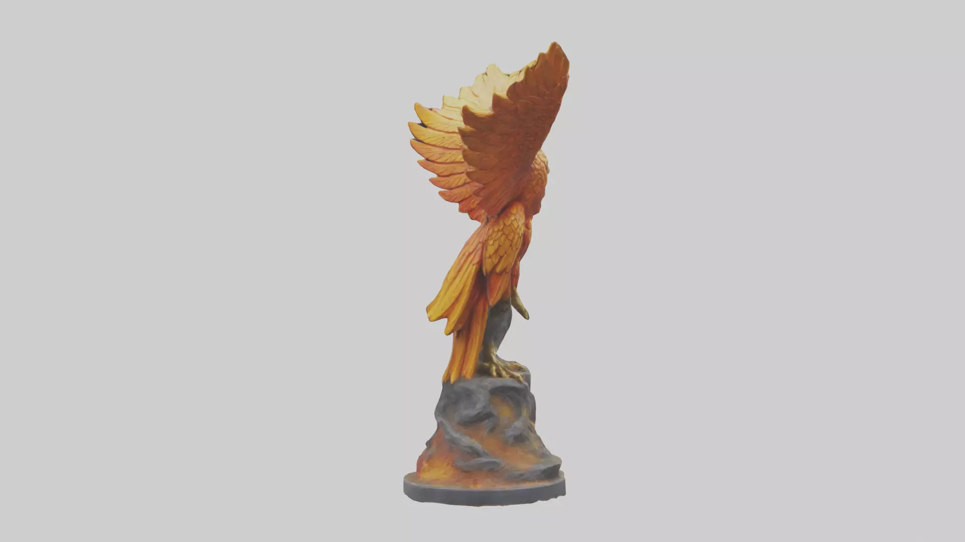 Phoenix Guardian statue model Low-poly 3D model_0