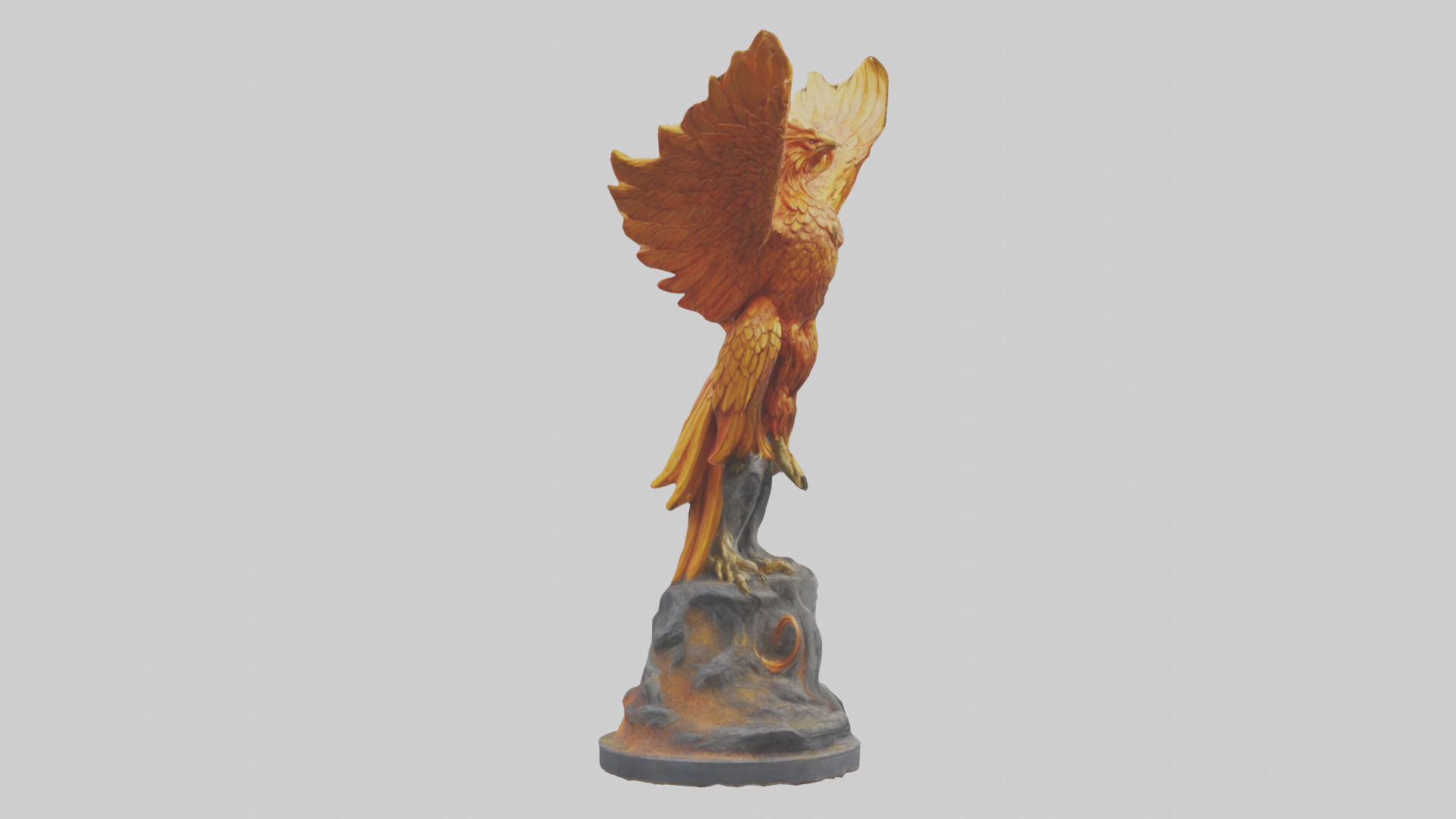 Phoenix Guardian statue model Low-poly 3D model_2