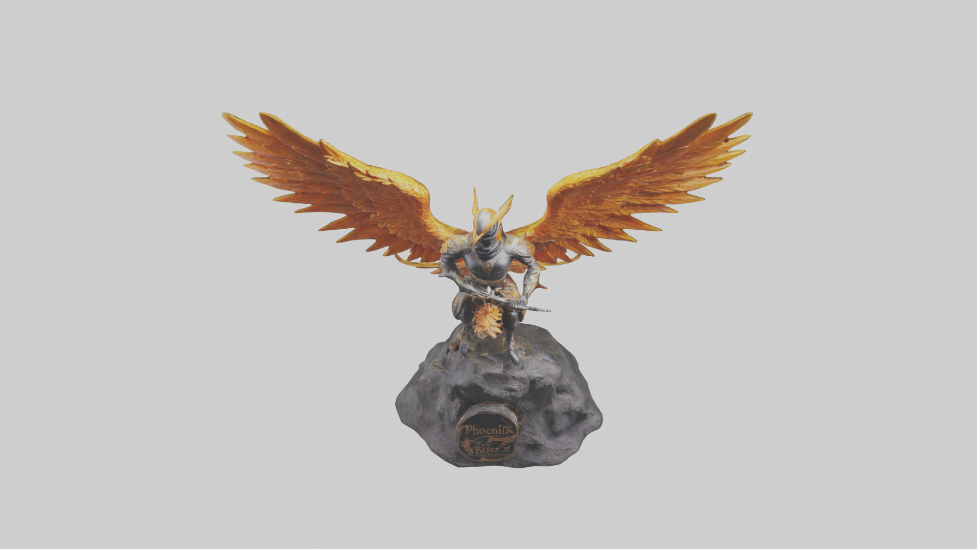 Phoenix Rider statue model Low-poly 3D model_16