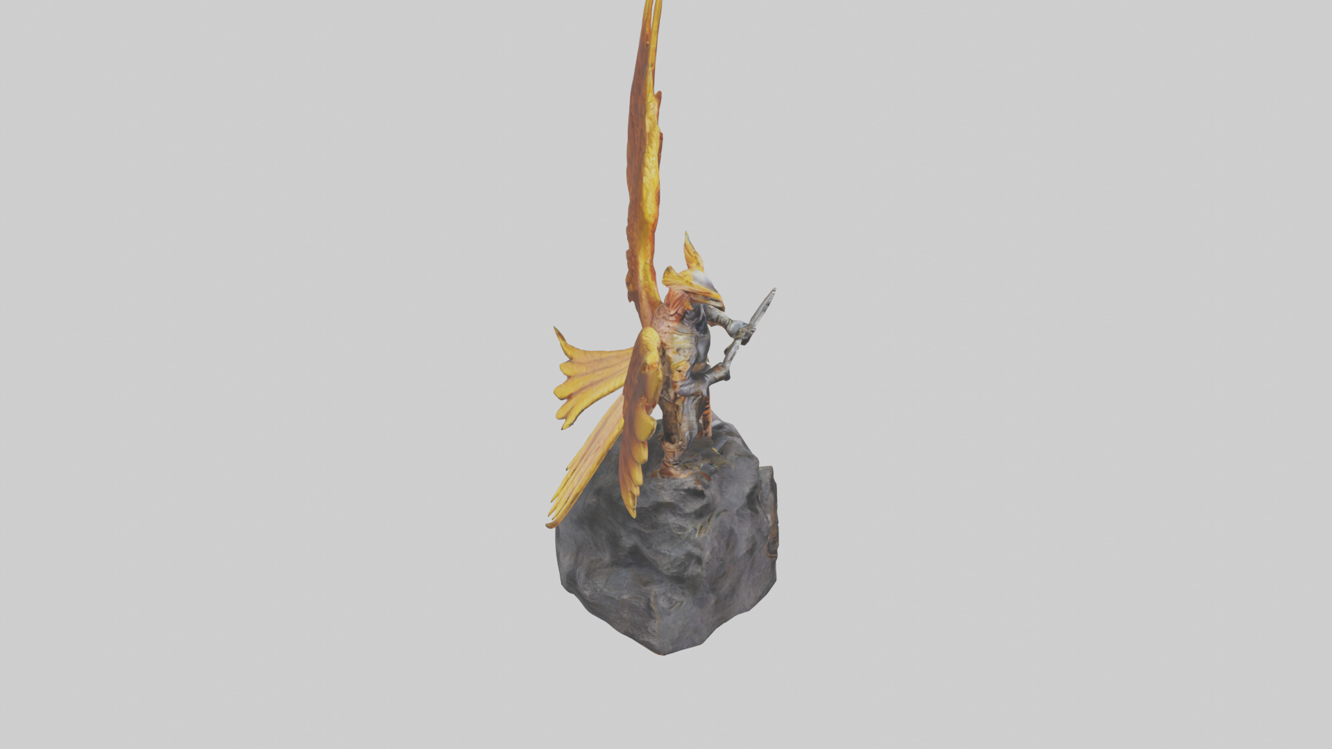 Phoenix Rider statue model Low-poly 3D model_18