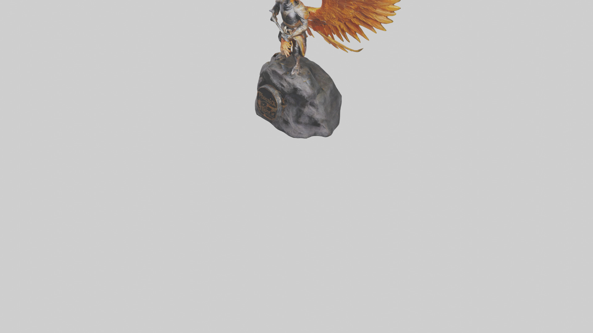 Phoenix Rider statue model Low-poly 3D model_5