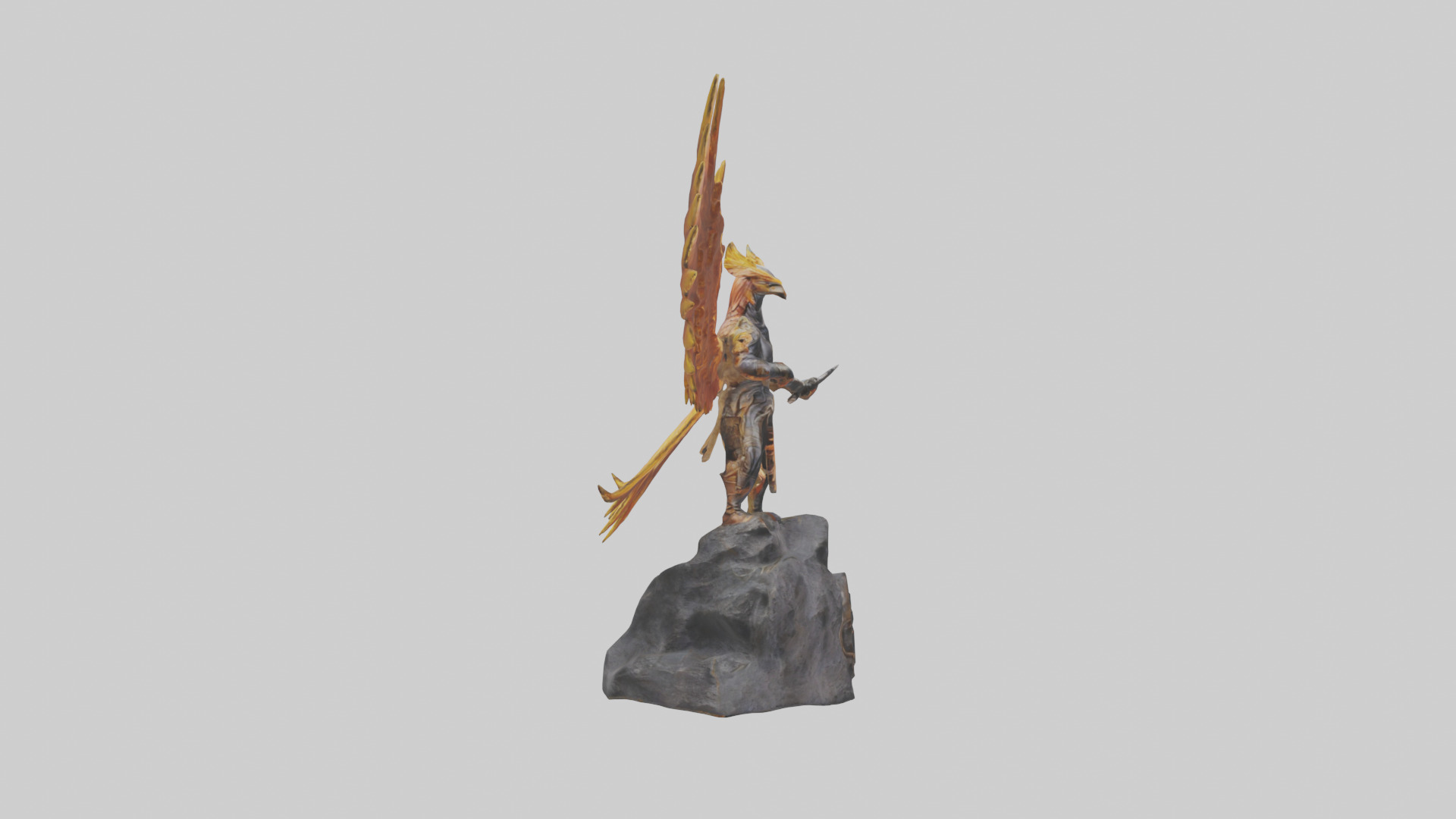 Phoenix Rider statue model Low-poly 3D model_13