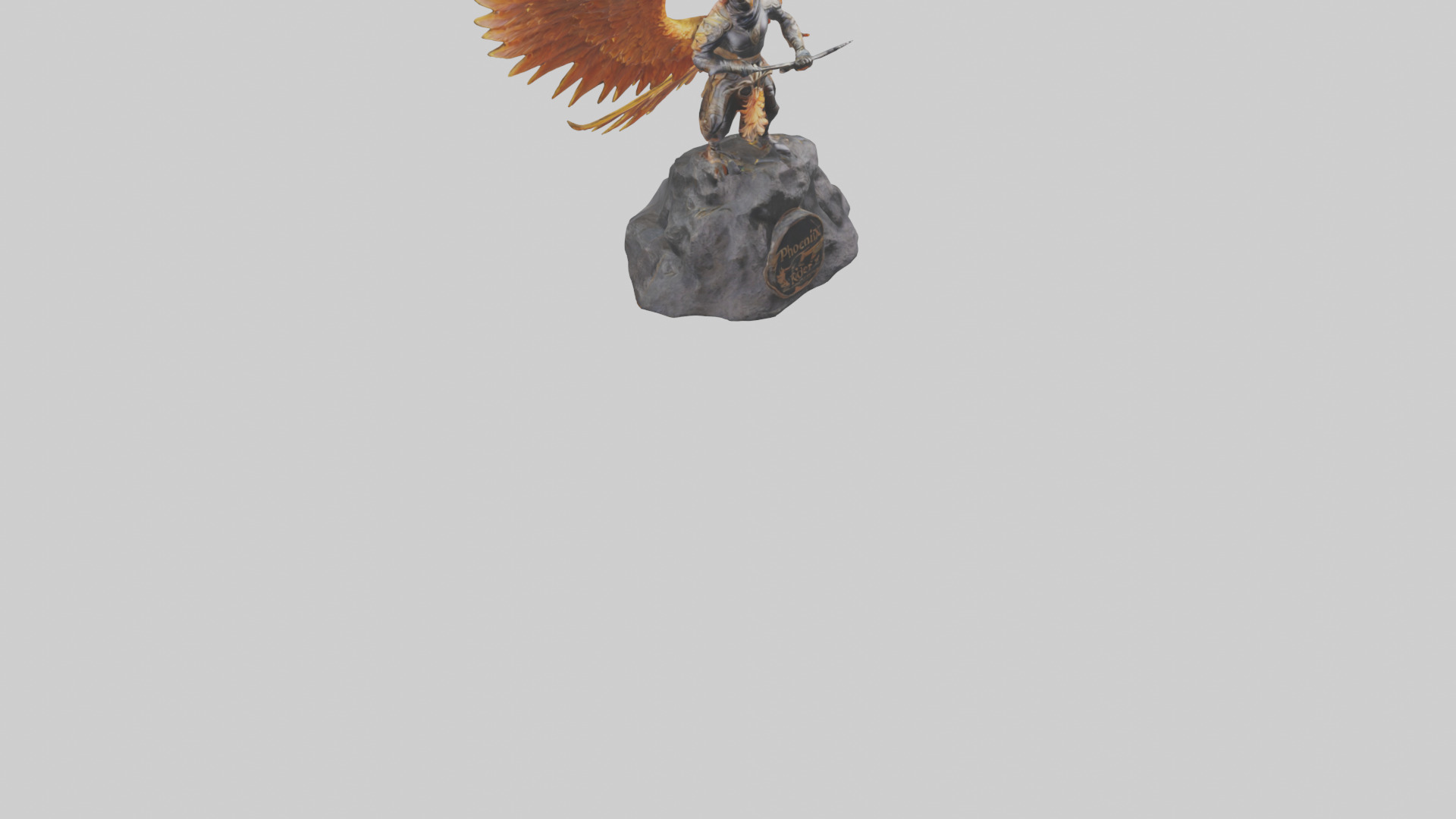Phoenix Rider statue model Low-poly 3D model_6