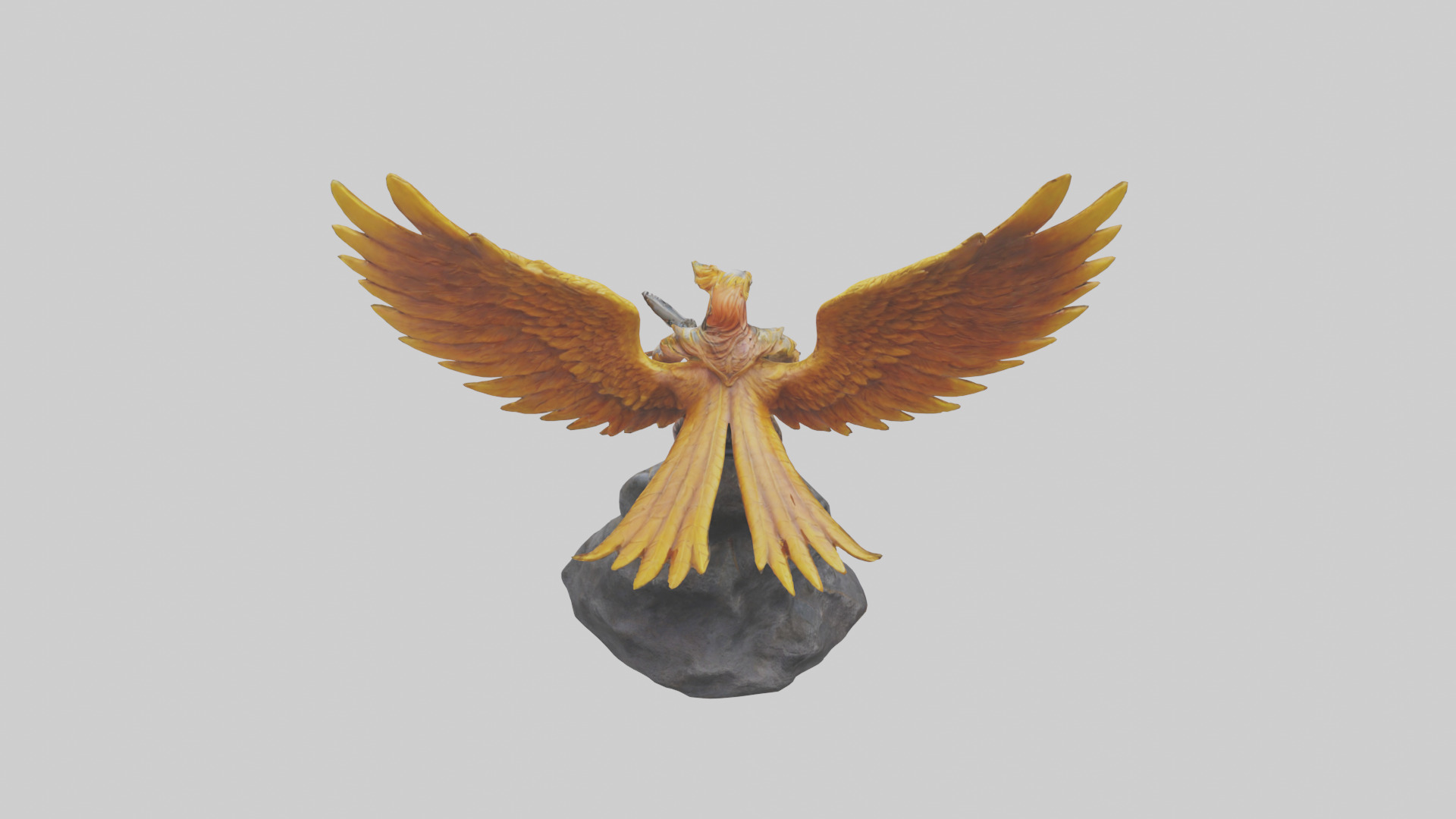 Phoenix Rider statue model Low-poly 3D model_15