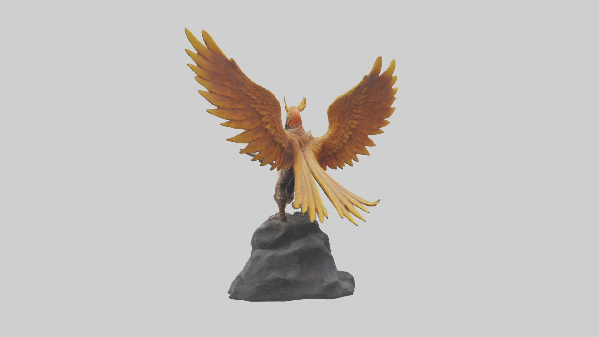 Phoenix Rider statue model Low-poly 3D model_1