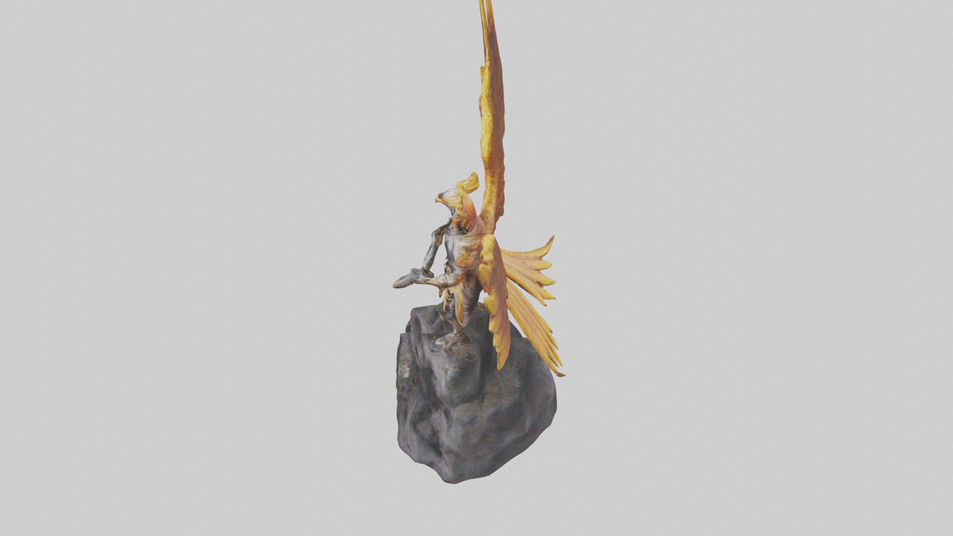 Phoenix Rider statue model Low-poly 3D model_17