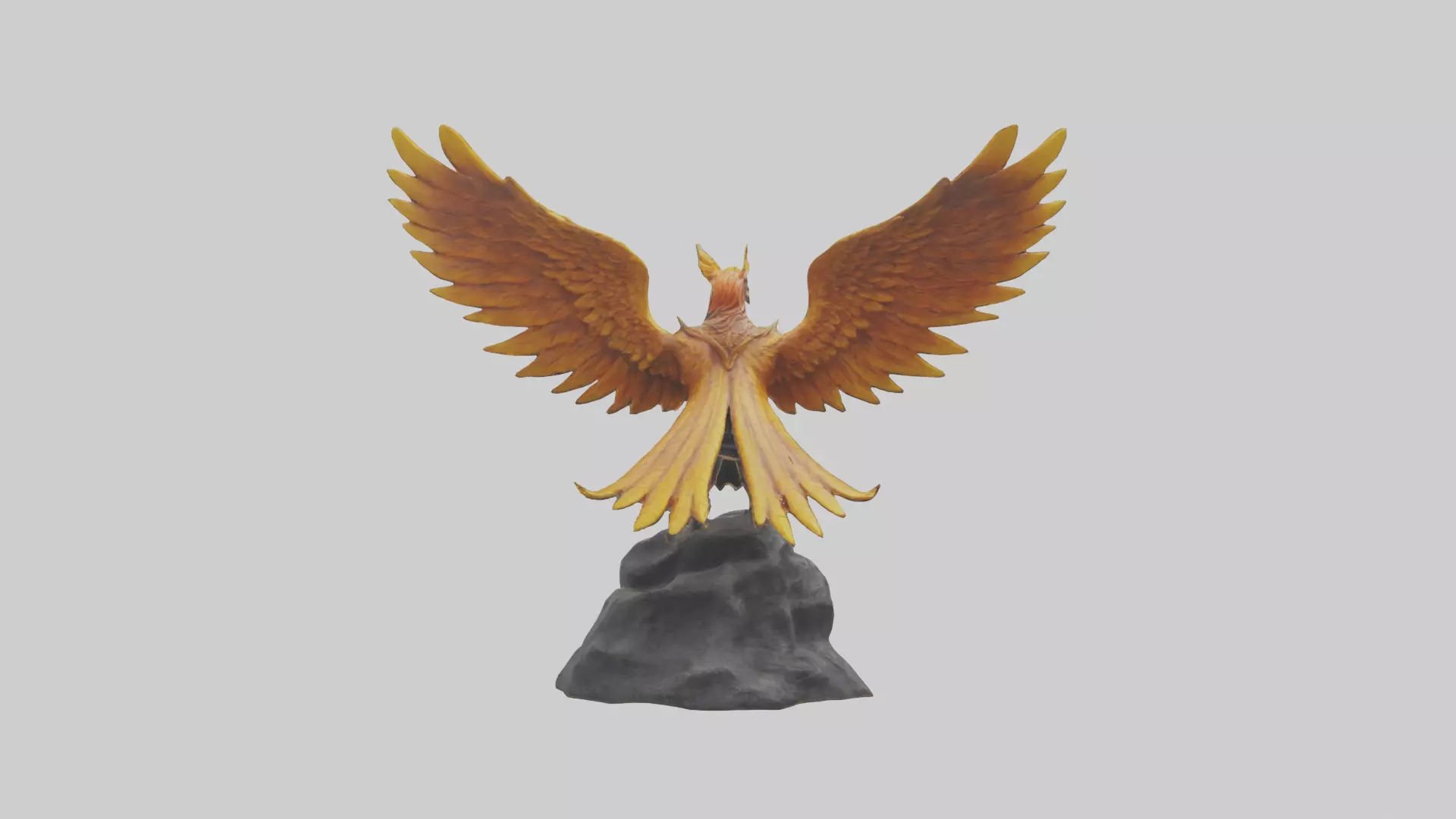 Phoenix Rider statue model Low-poly 3D model_0