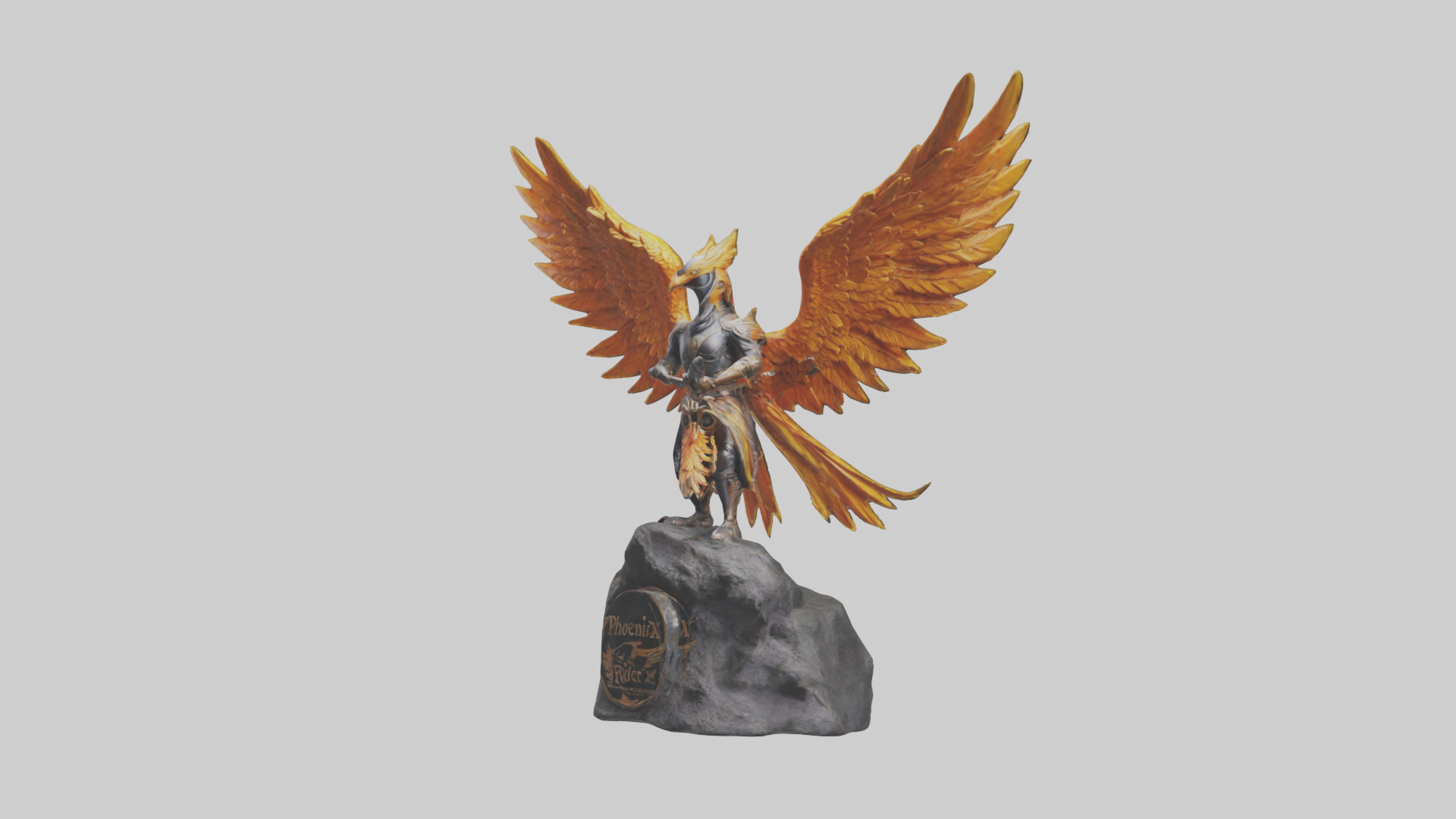 Phoenix Rider statue model Low-poly 3D model_10