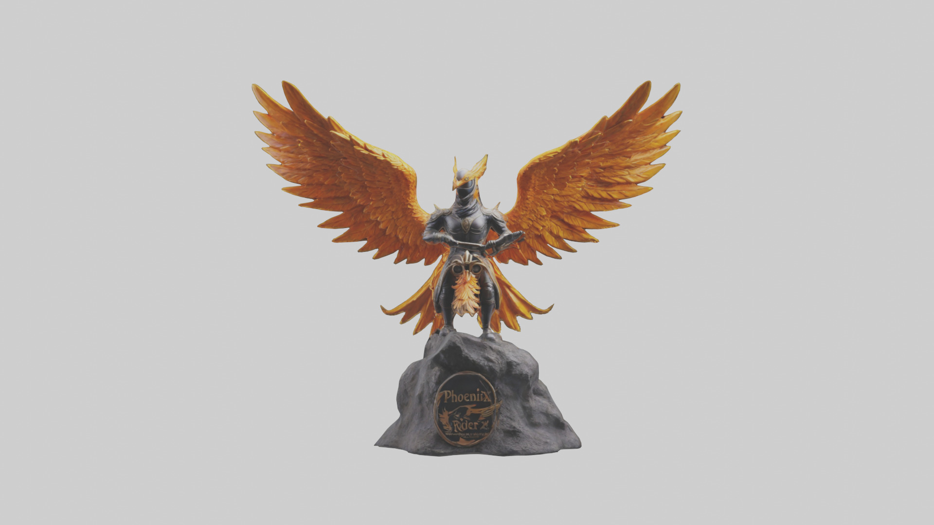 Phoenix Rider statue model Low-poly 3D model_9