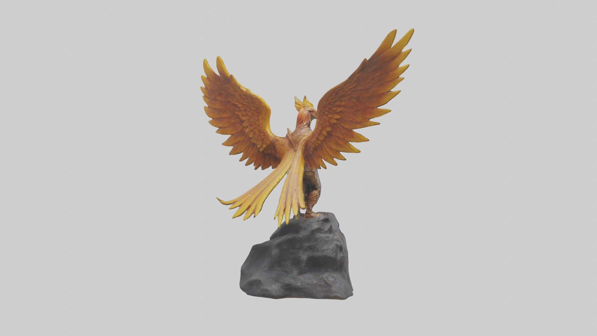 Phoenix Rider statue model Low-poly 3D model_2