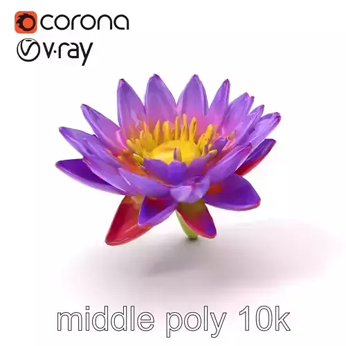 Soft Violet Water Lily model pack
