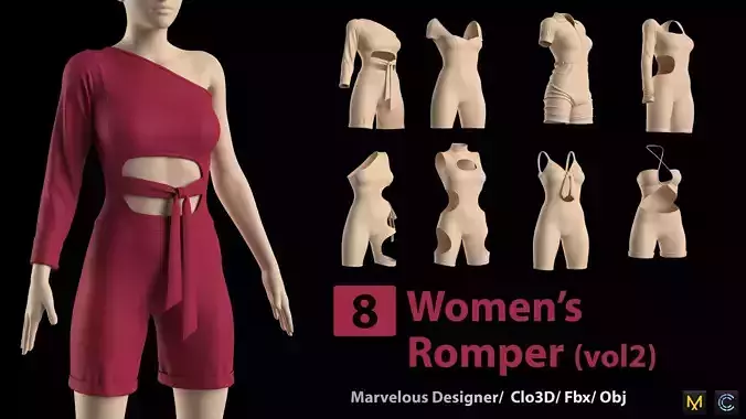 8 Womens Romper-vol2 3D model