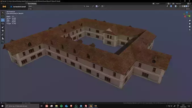 Stone Brick House Manor Game Ready Asset