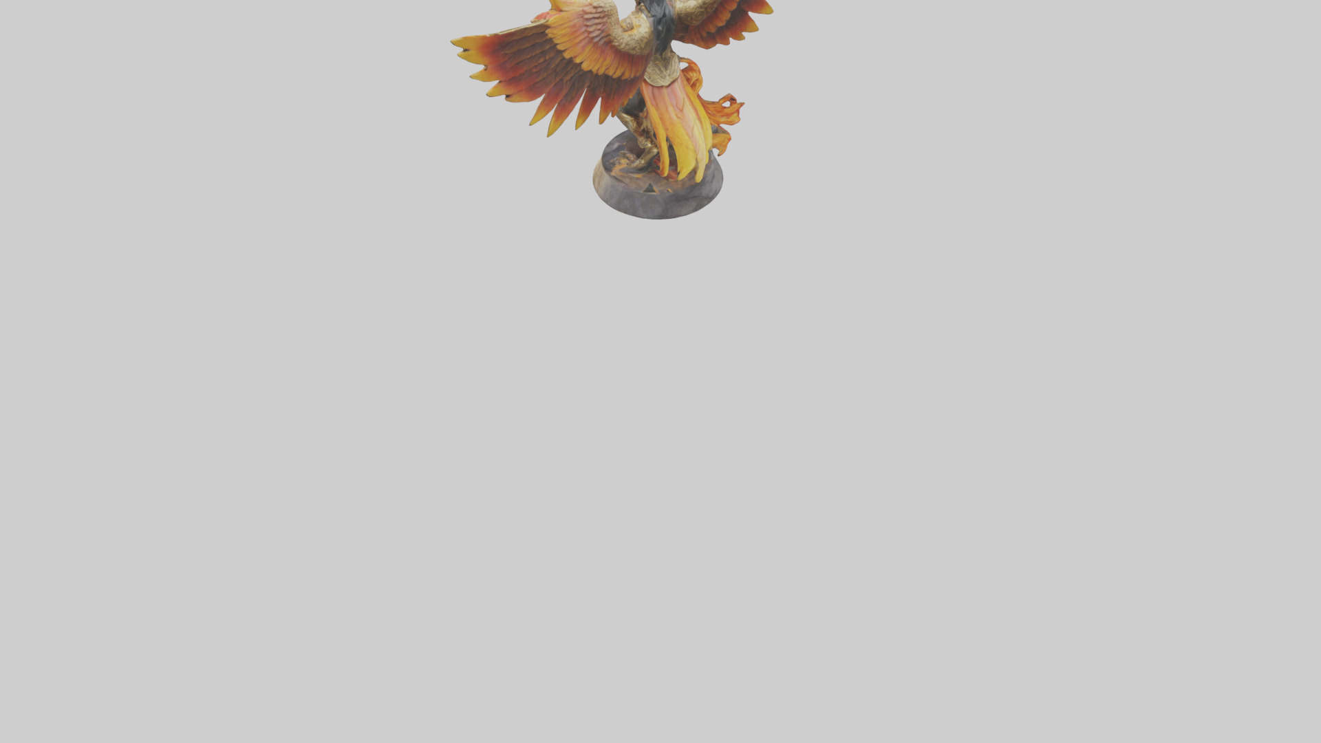 Phoenix Warrior statue model Low-poly 3D model_3