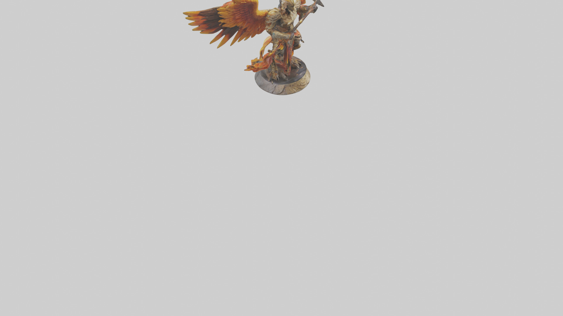 Phoenix Warrior statue model Low-poly 3D model_6