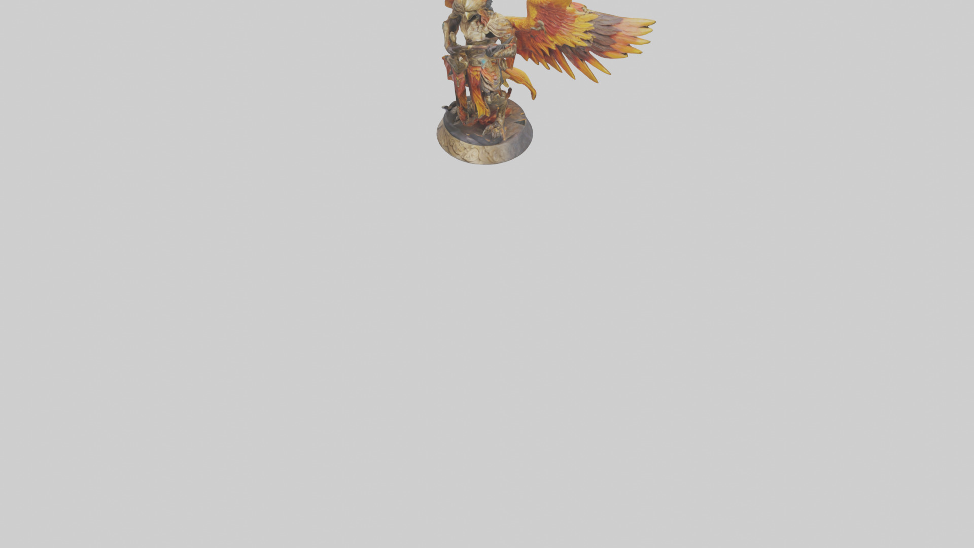 Phoenix Warrior statue model Low-poly 3D model_5