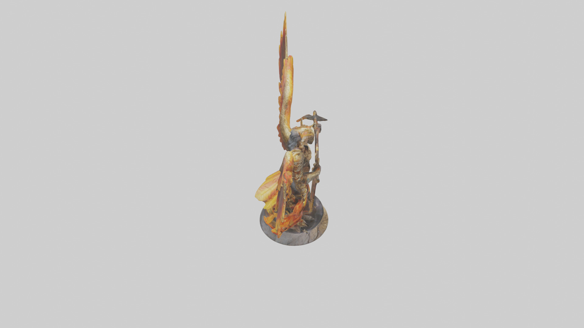 Phoenix Warrior statue model Low-poly 3D model_18