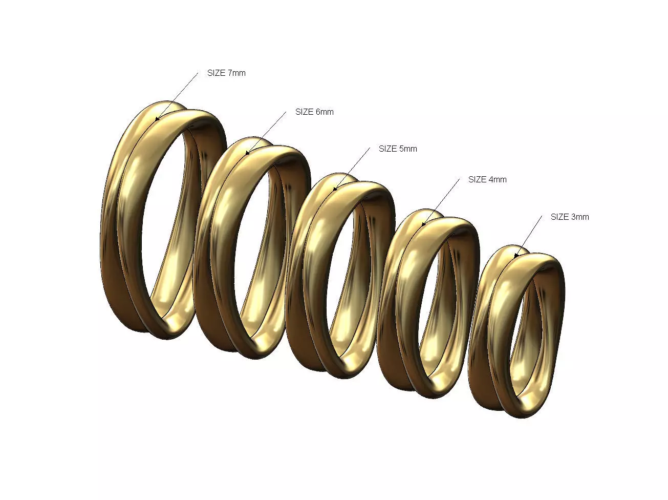 Mirrored oval wire simple twisted bail link 3D print model_0