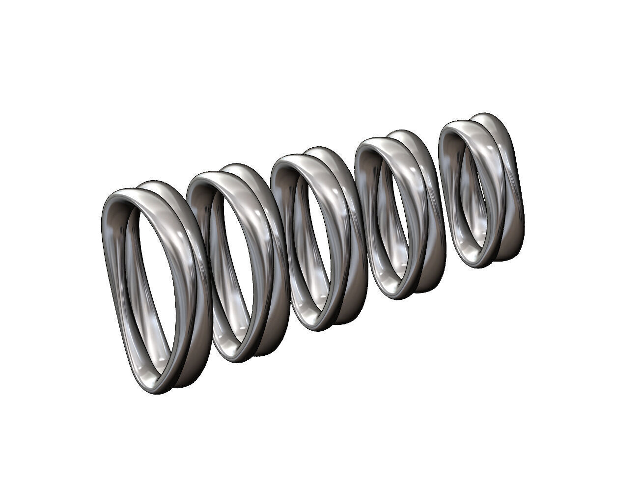 Mirrored oval wire simple twisted bail link 3D print model_12