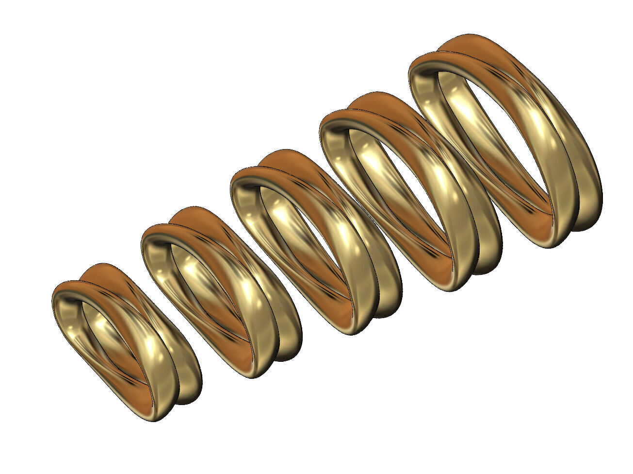 Mirrored oval wire simple twisted bail link 3D print model_4