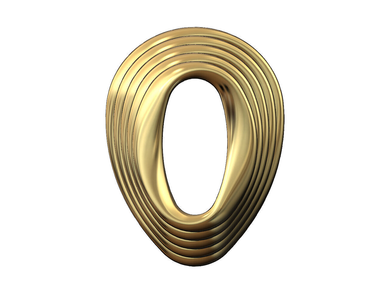 Mirrored oval wire simple twisted bail link 3D print model_3