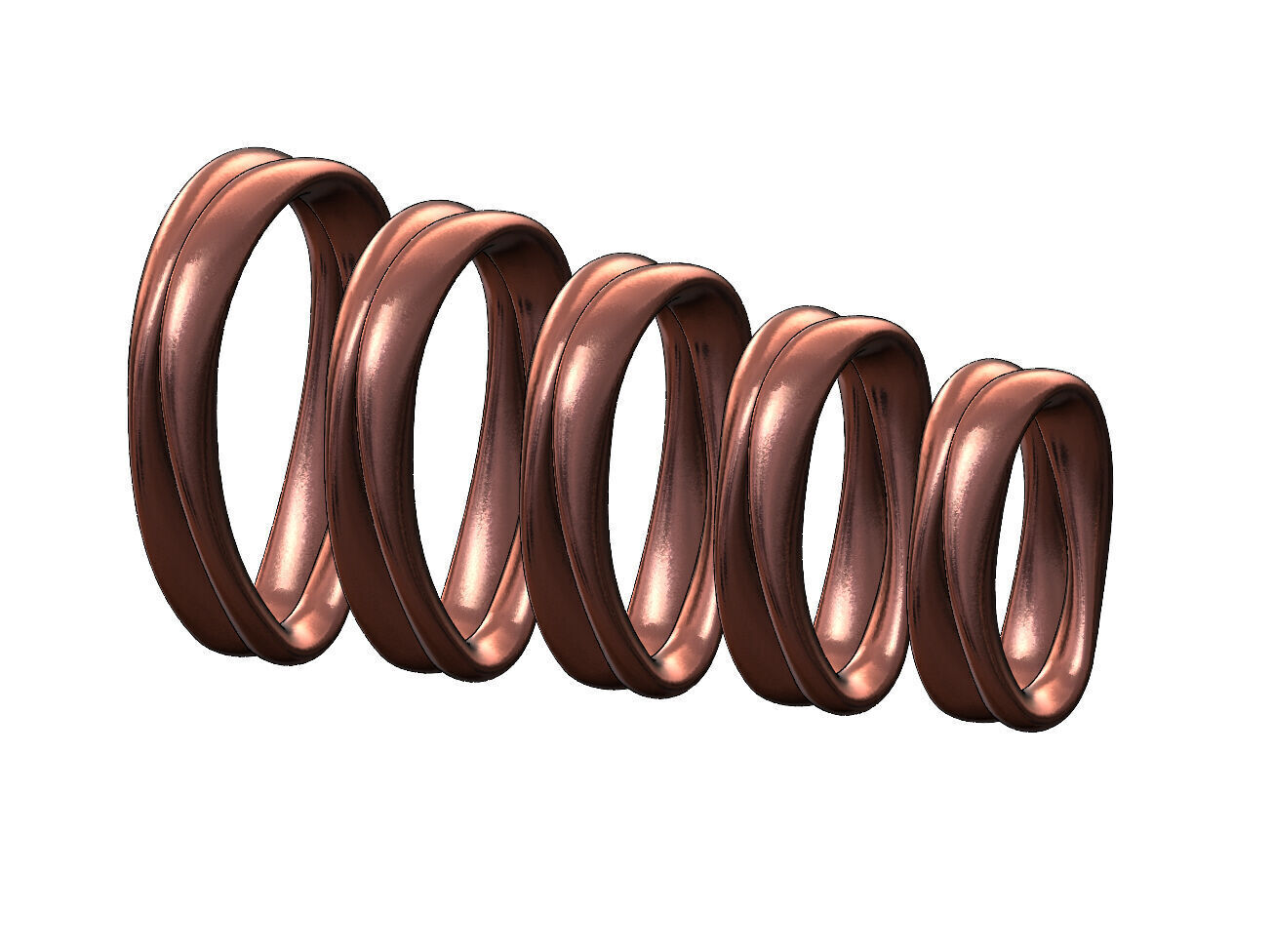 Mirrored oval wire simple twisted bail link 3D print model_11