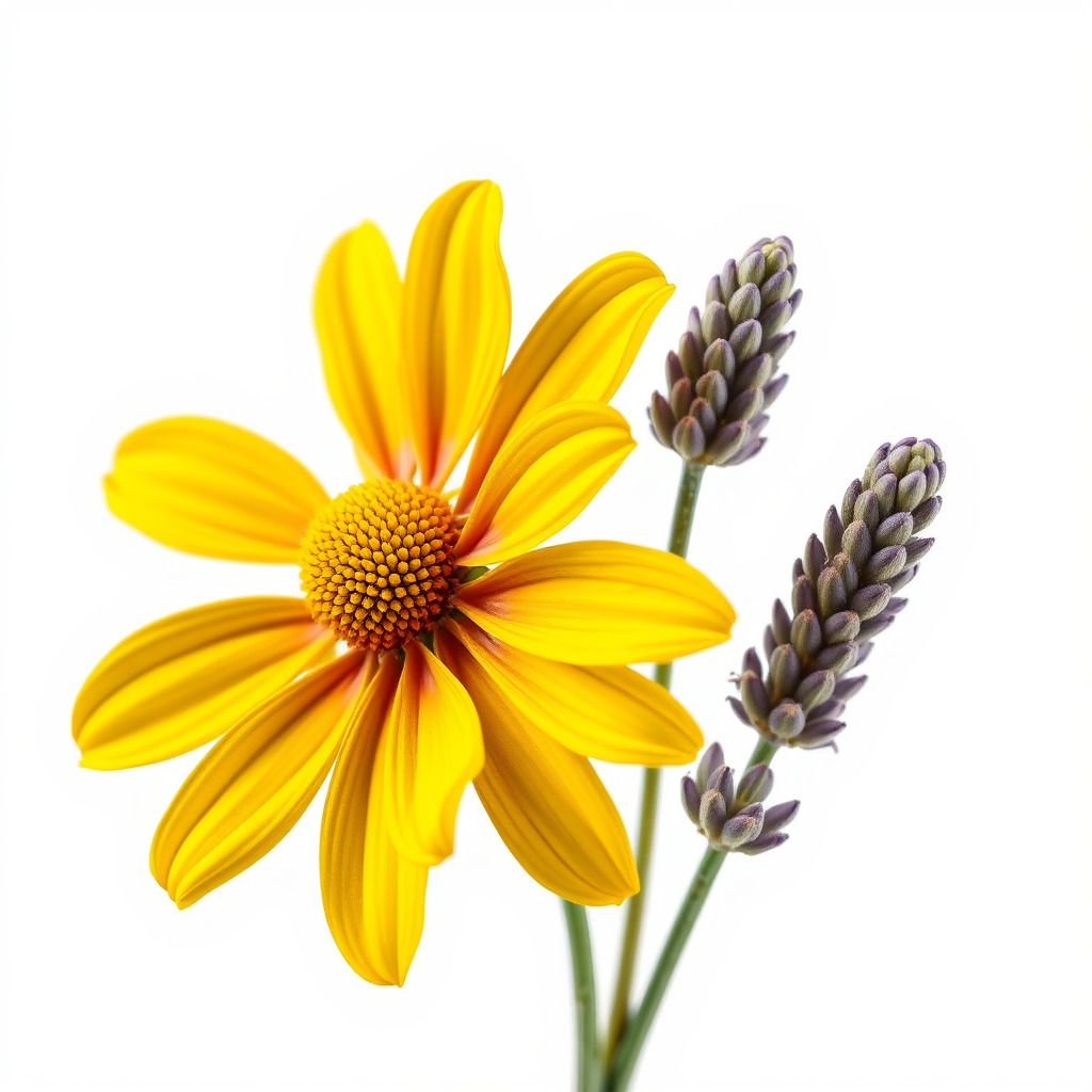 Lavandula Yellow Flower Model Pack with Textured Petals Low-poly 3D model_3