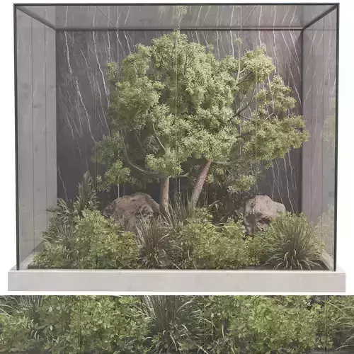 Plants Behind Galss 07 - indoor garden set 614 3D model