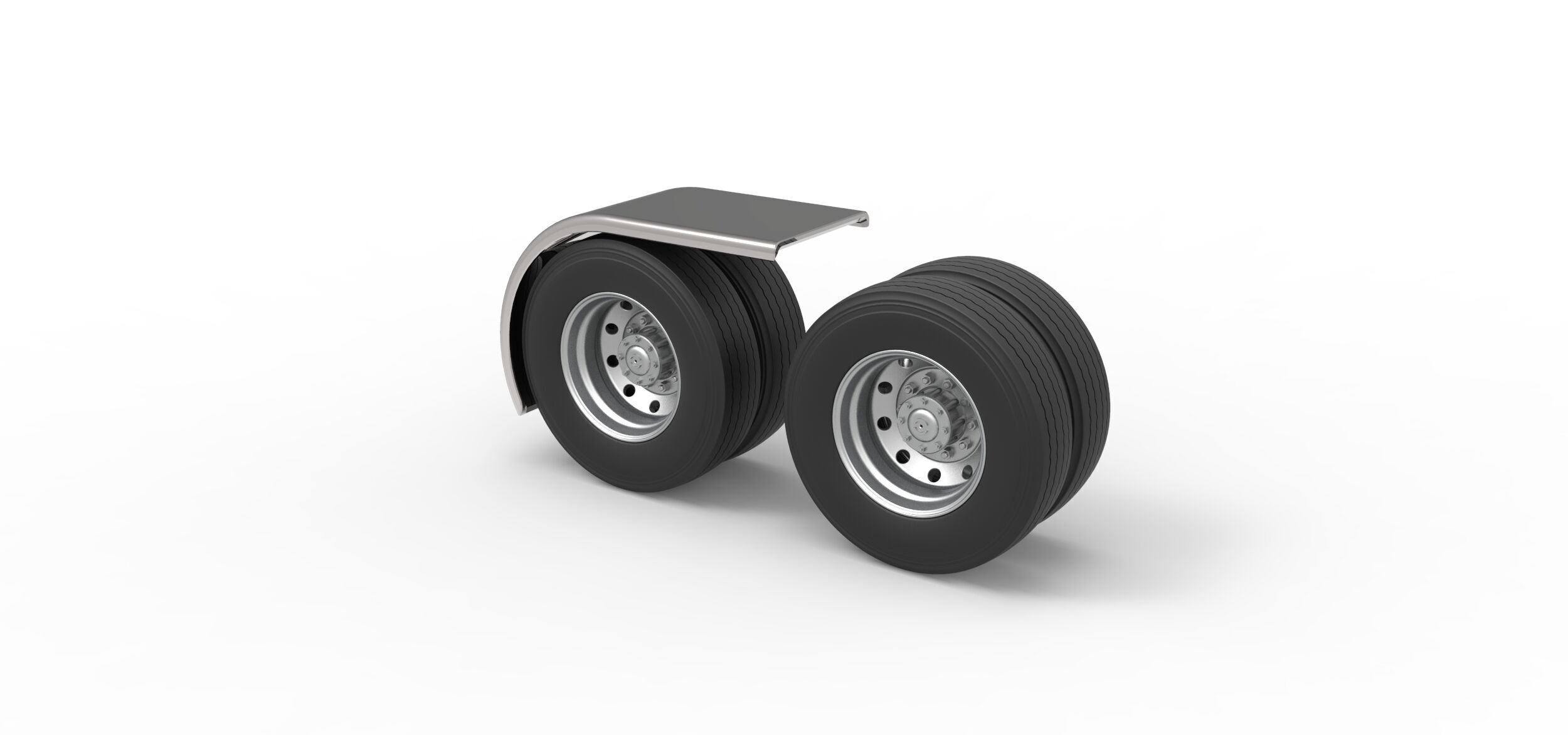 Semi truck Rear fenders Set 2 Scale 1 to 25 3D print model_30